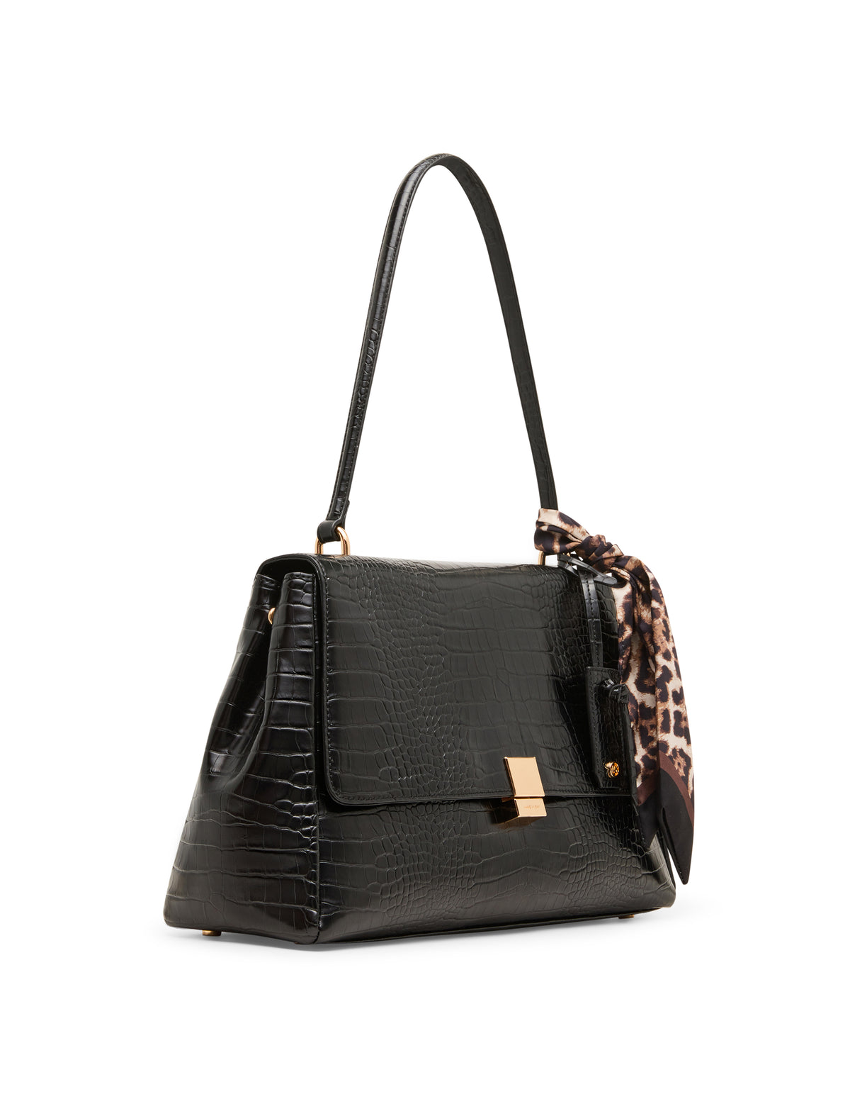 Flap Shoulder Bag with Scarf
