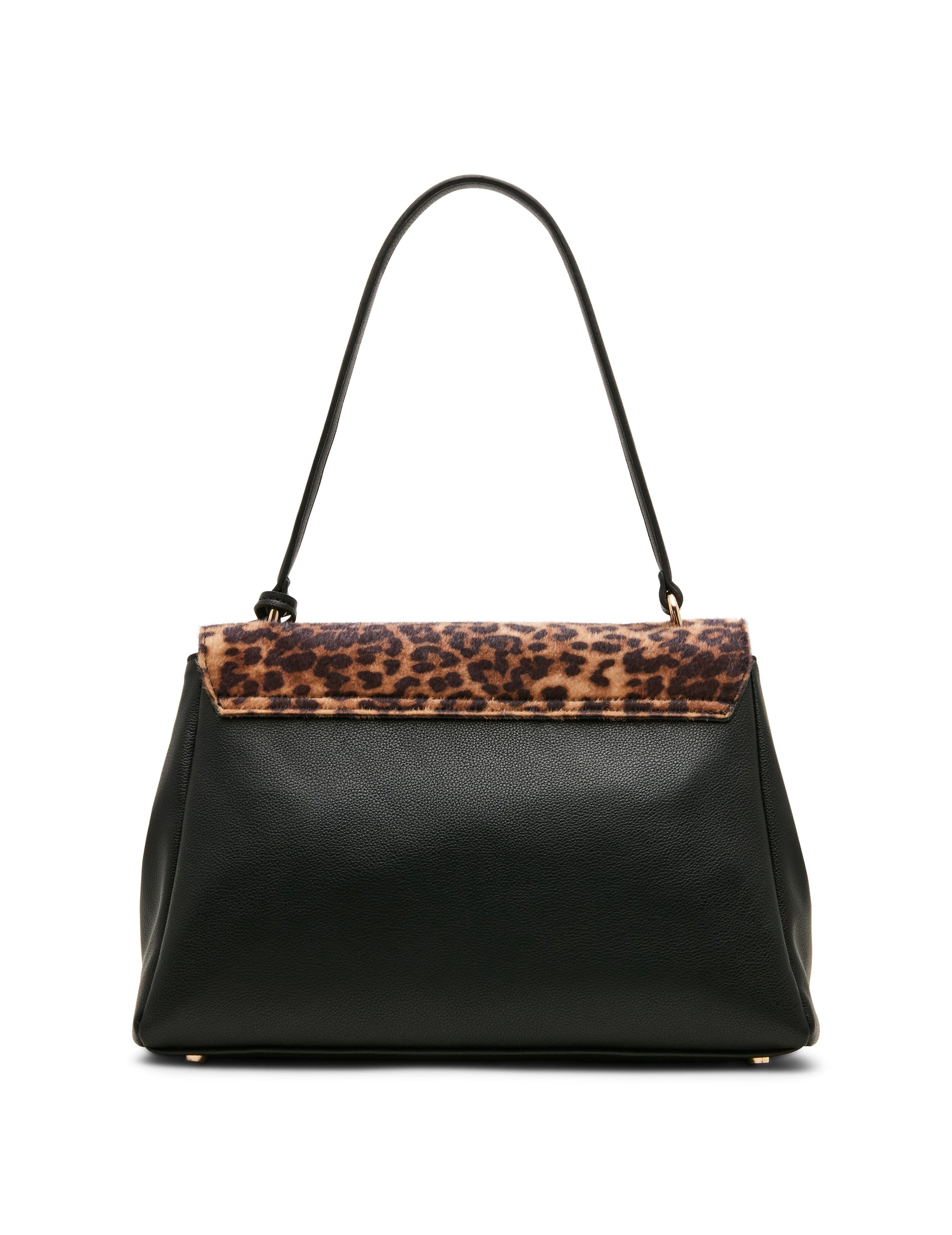 Faux Cheetah Calfhair Flap Shoulder Bag with Scarf