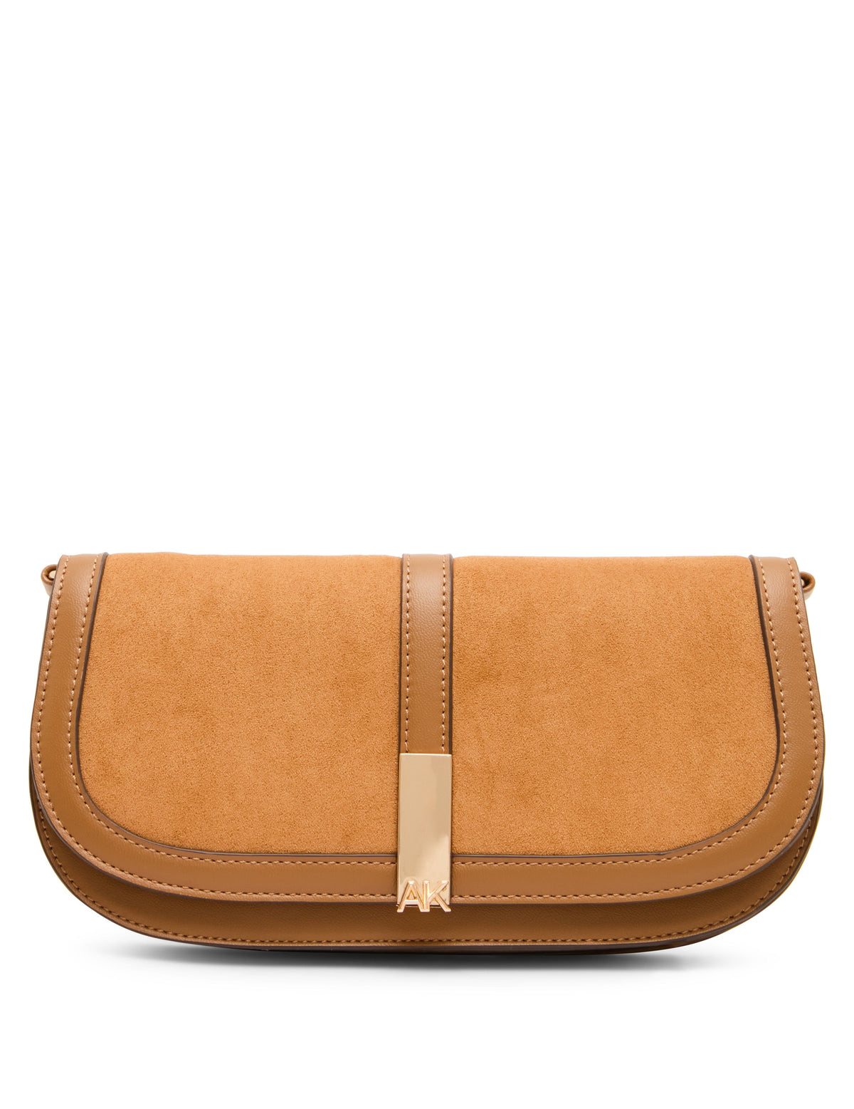 Anne Klein Tan/Tan Faux Suede Convertible Clutch