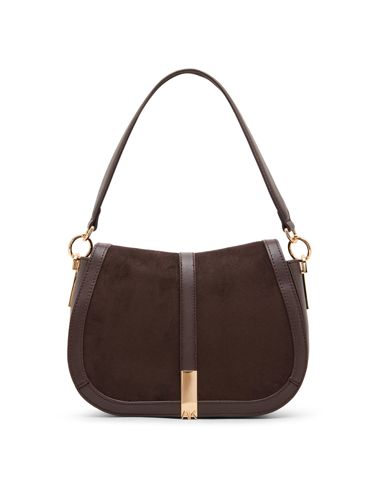 Anne Klein Espresso/Espresso Saddle Flap Crossbody Bag