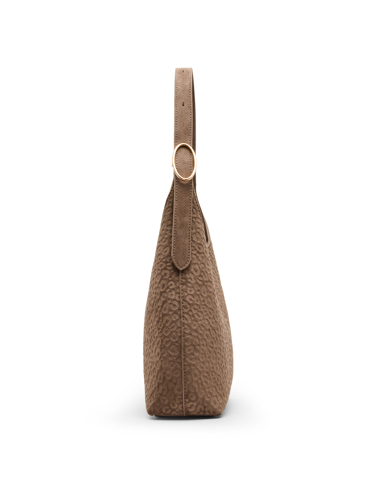 Faux Leopard Suede Hobo Bag