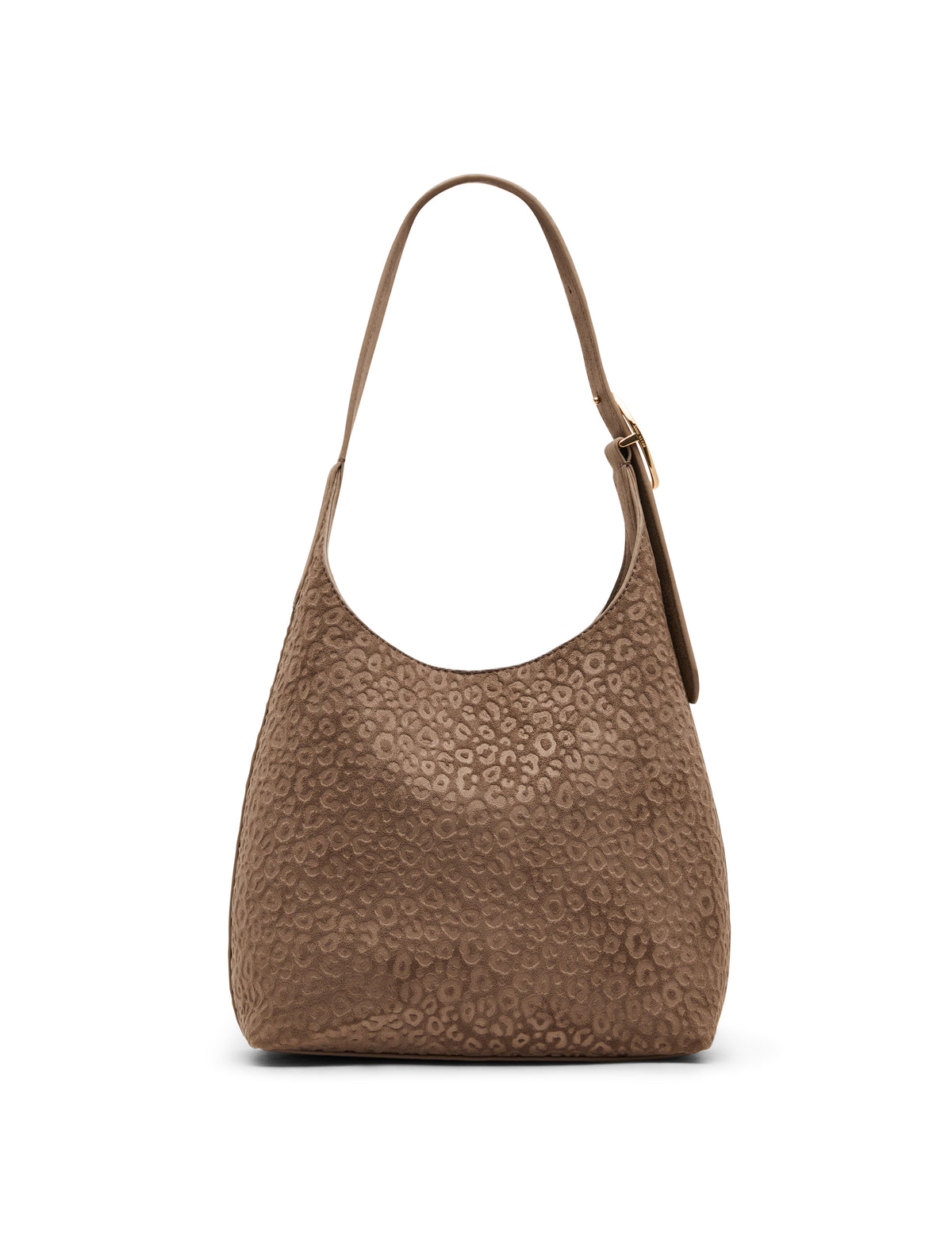Faux Leopard Suede Hobo Bag