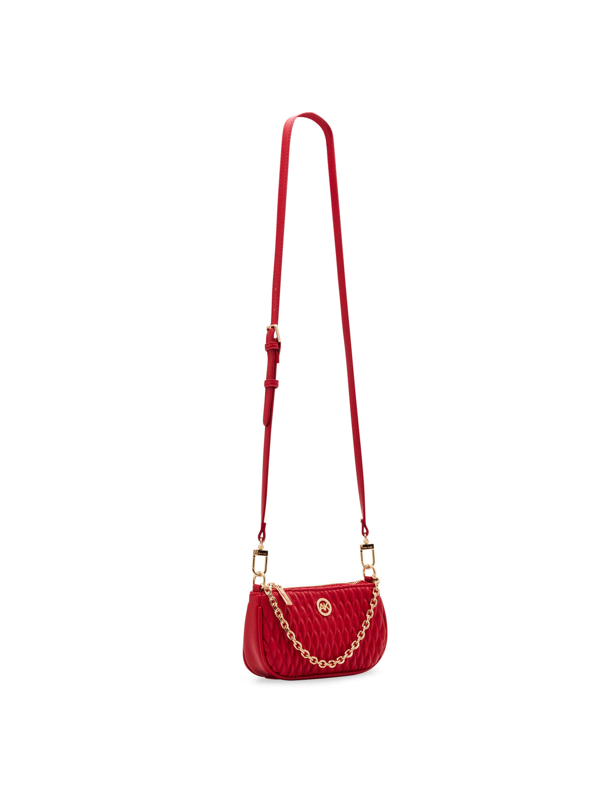 Anne Klein Mini Ruched Crossbody With Chain Swag