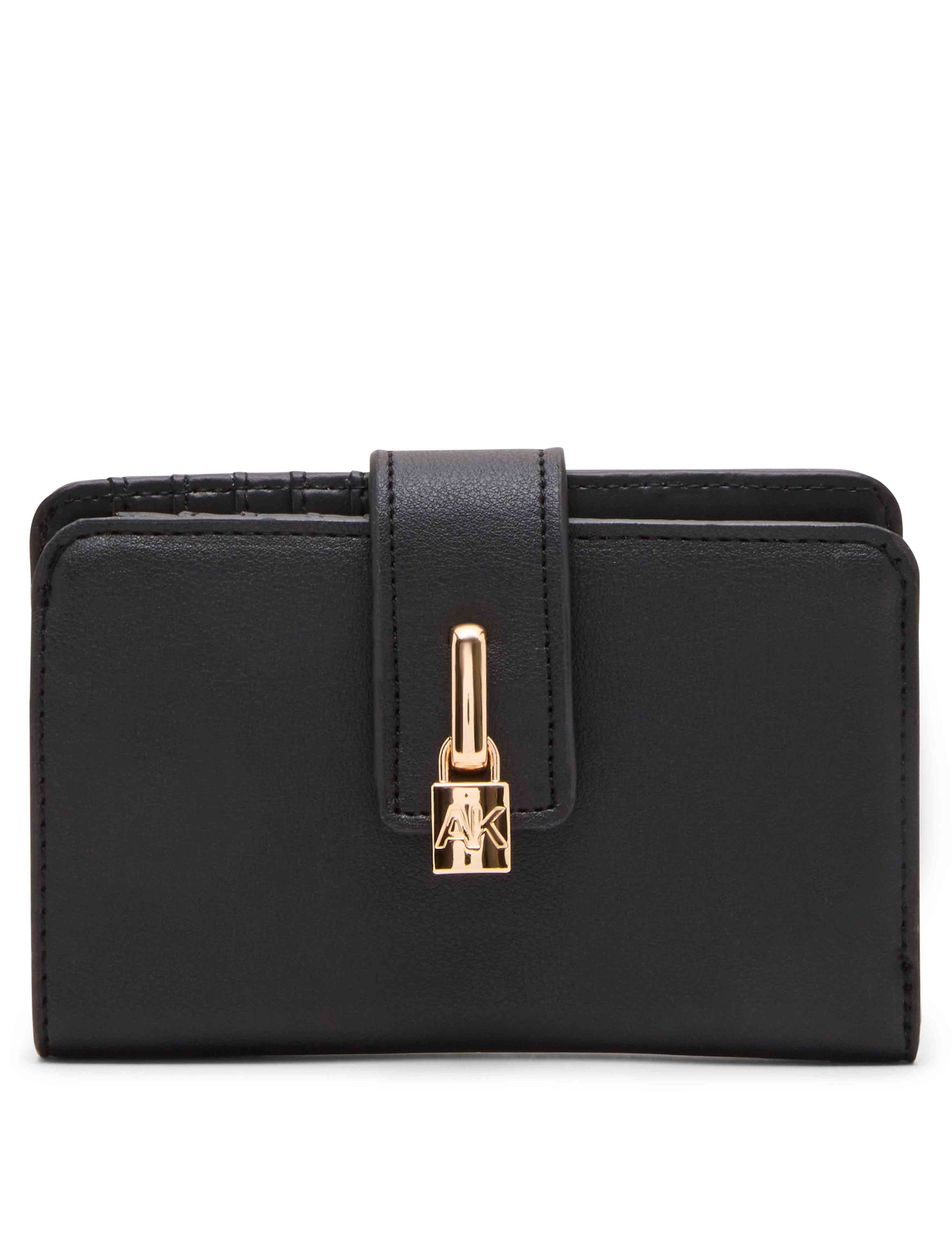 Anne Klein Black Small Lock Charm Wallet