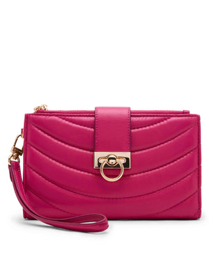 Anne Klein Deep Magenta Quilted Wristlet