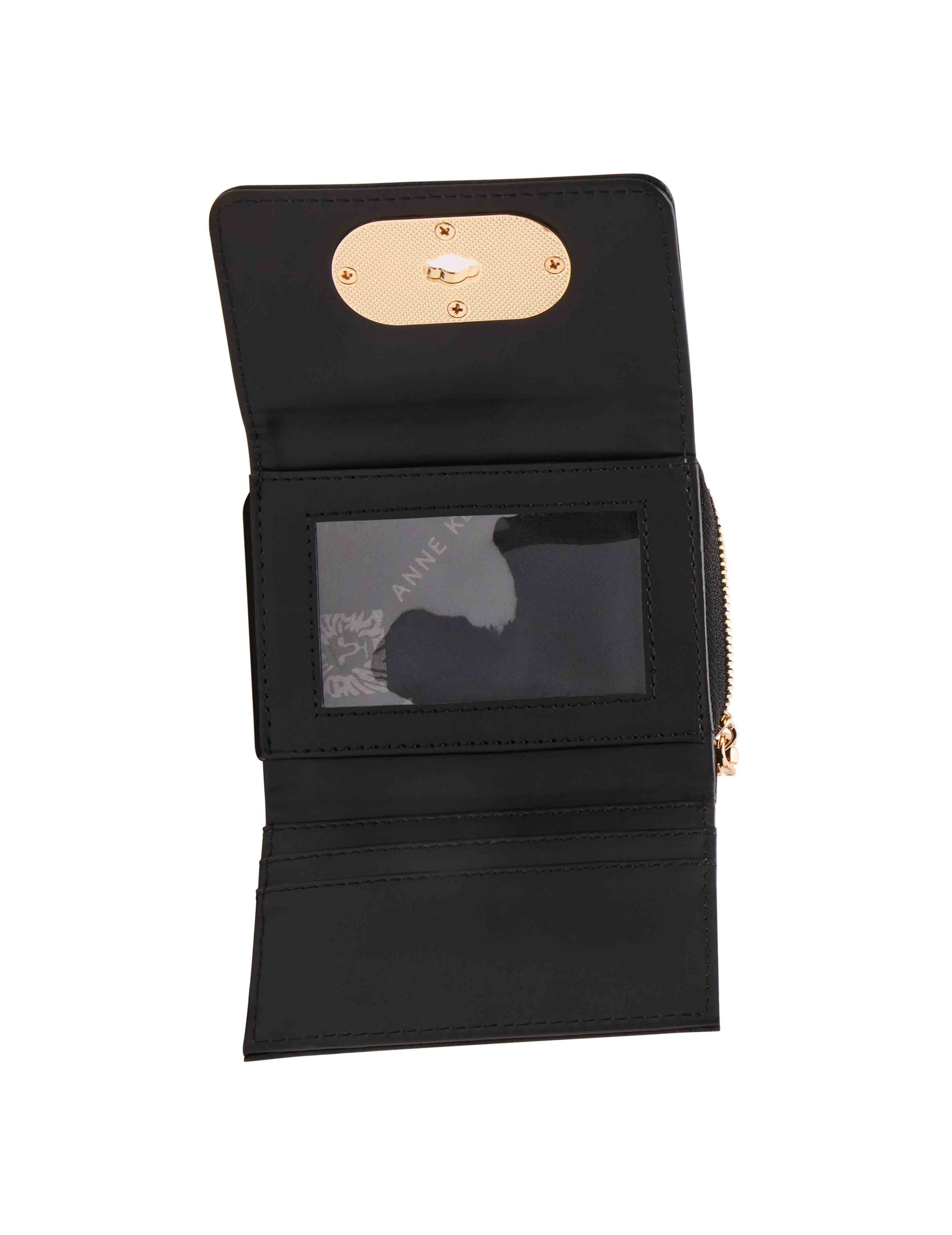 Anne Klein Oval Turnlock Trifold Wallet