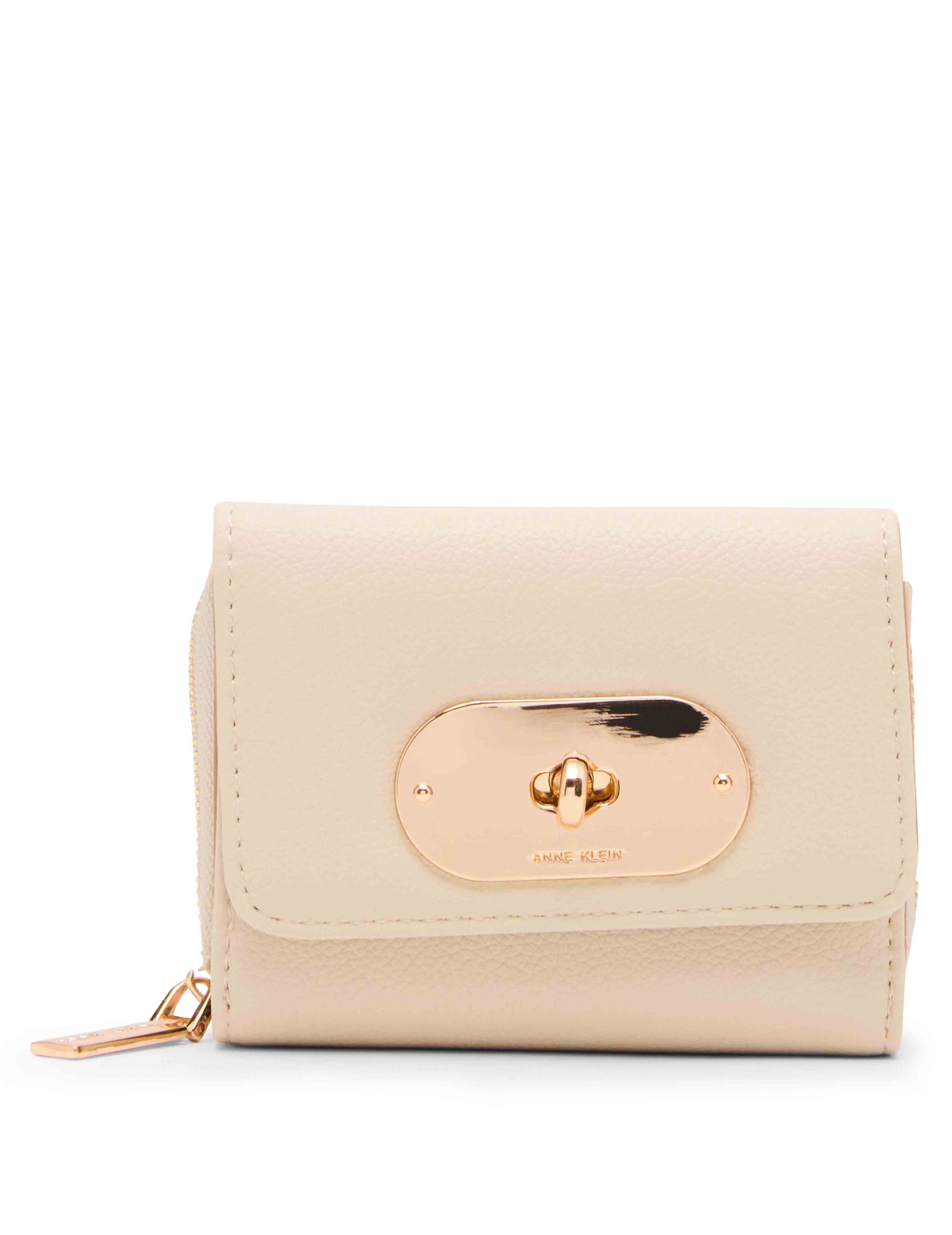 Anne Klein Parchment Oval Turnlock Trifold Wallet