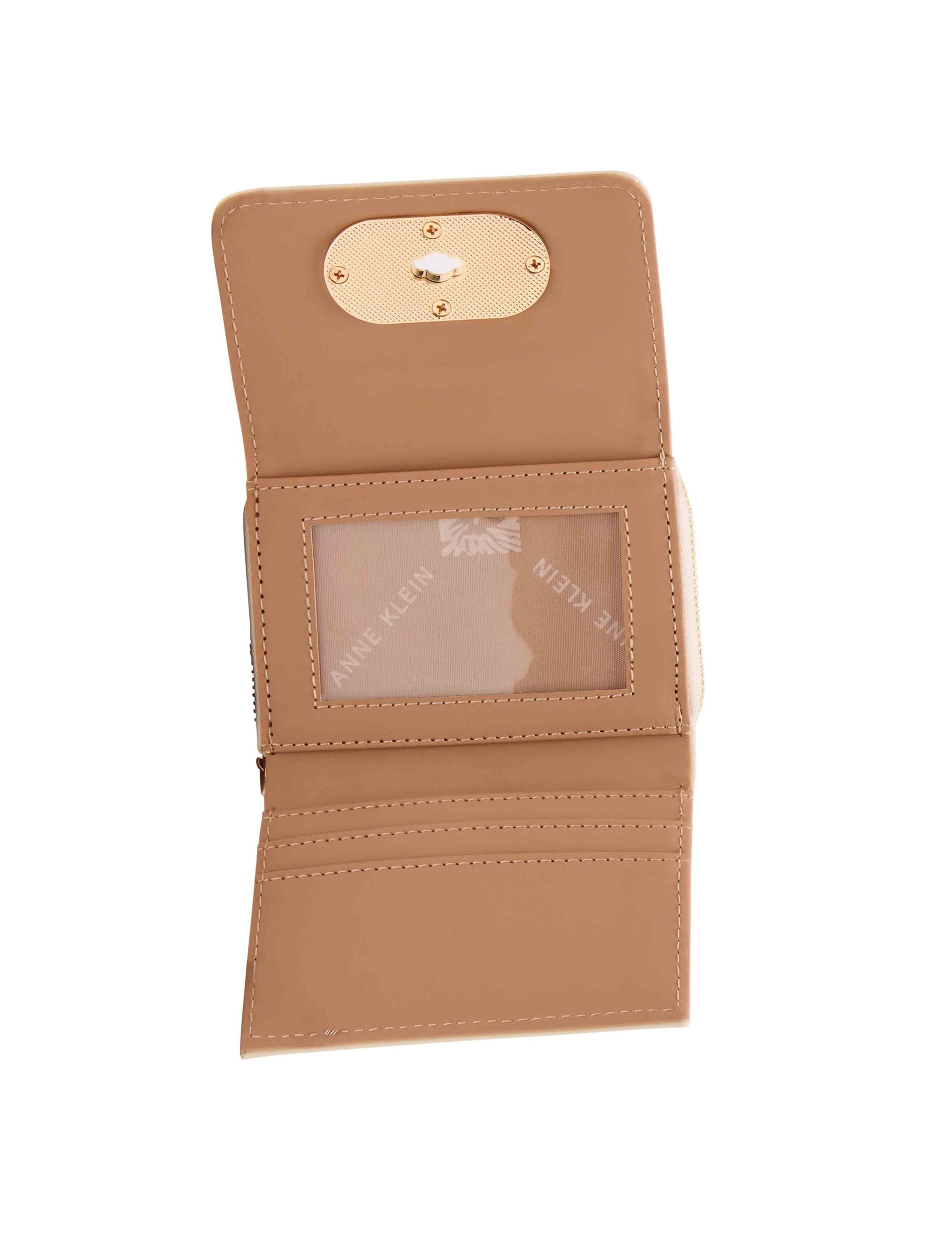 Anne Klein Oval Turnlock Trifold Wallet