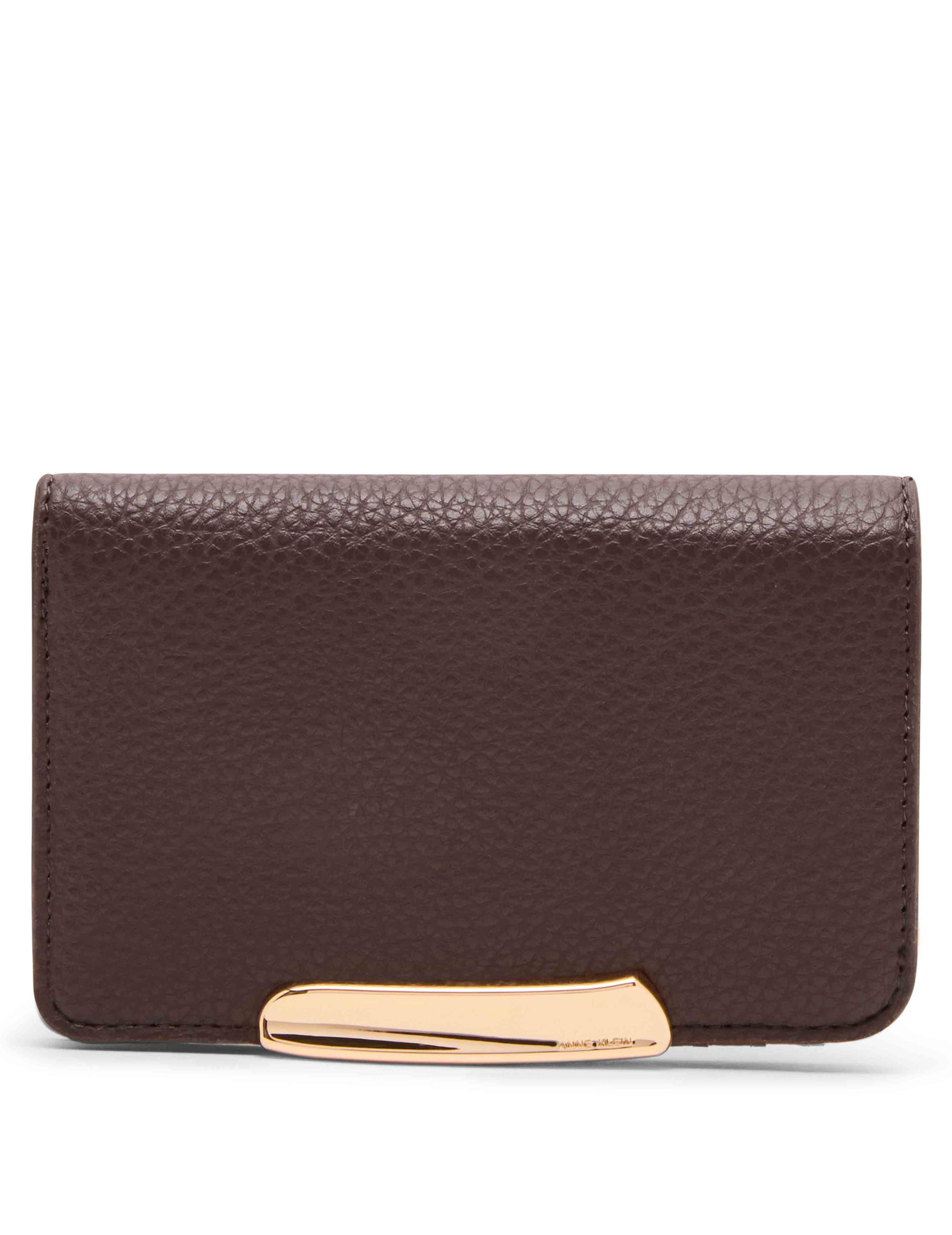 Anne Klein Espresso Small Sculpted Plaque Bifold Wallet