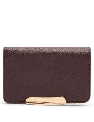 Anne Klein Espresso Small Sculpted Plaque Bifold Wallet