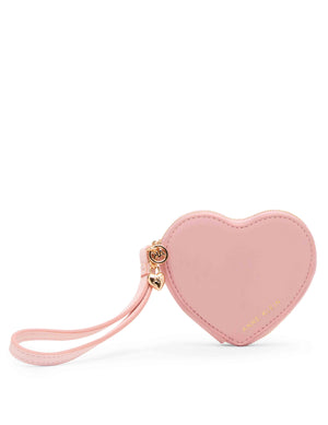 Anne Klein Pink Frost/Pink Sky Heart Zip Card Case