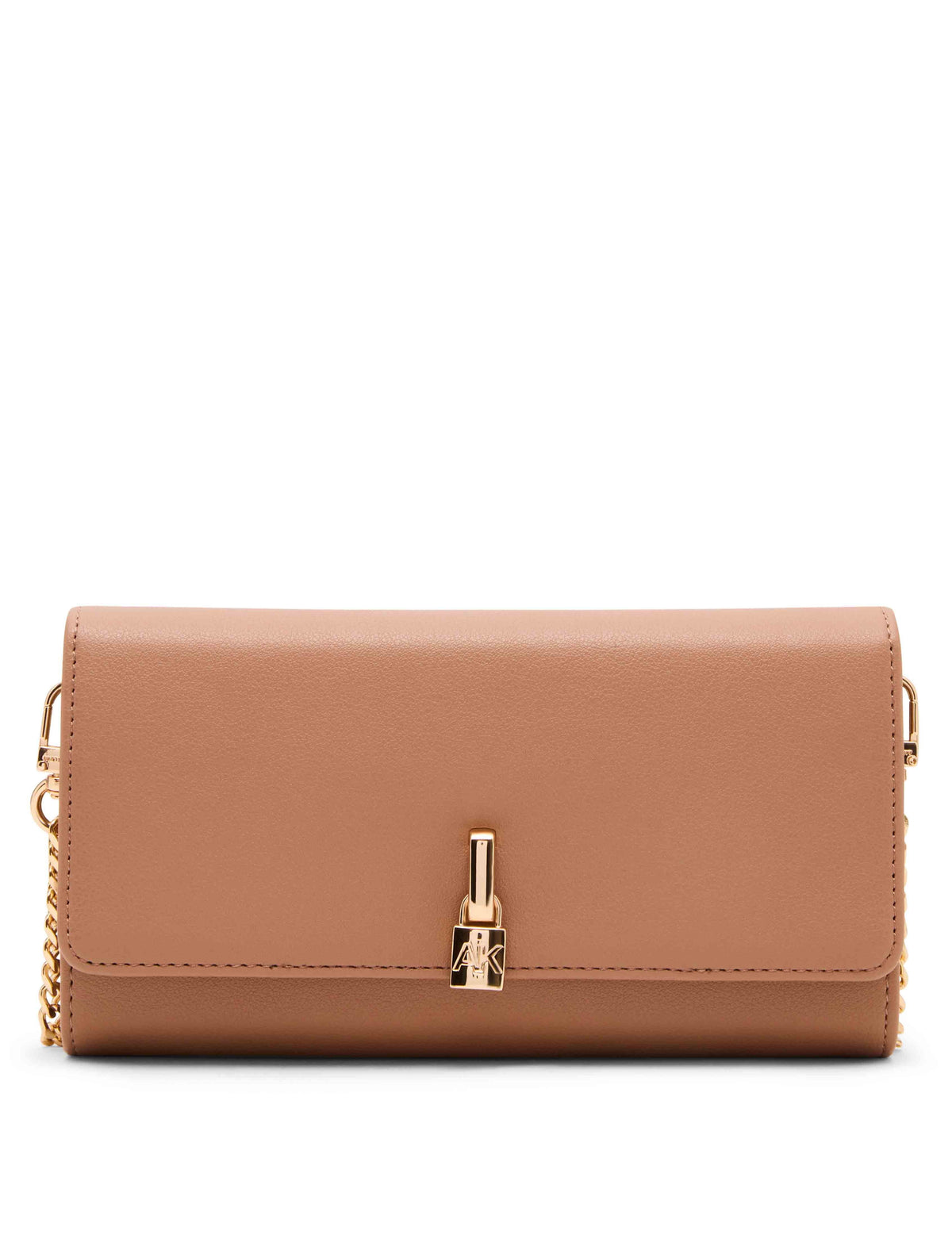Anne Klein Mocha Wallet on Chain with Lock Charm