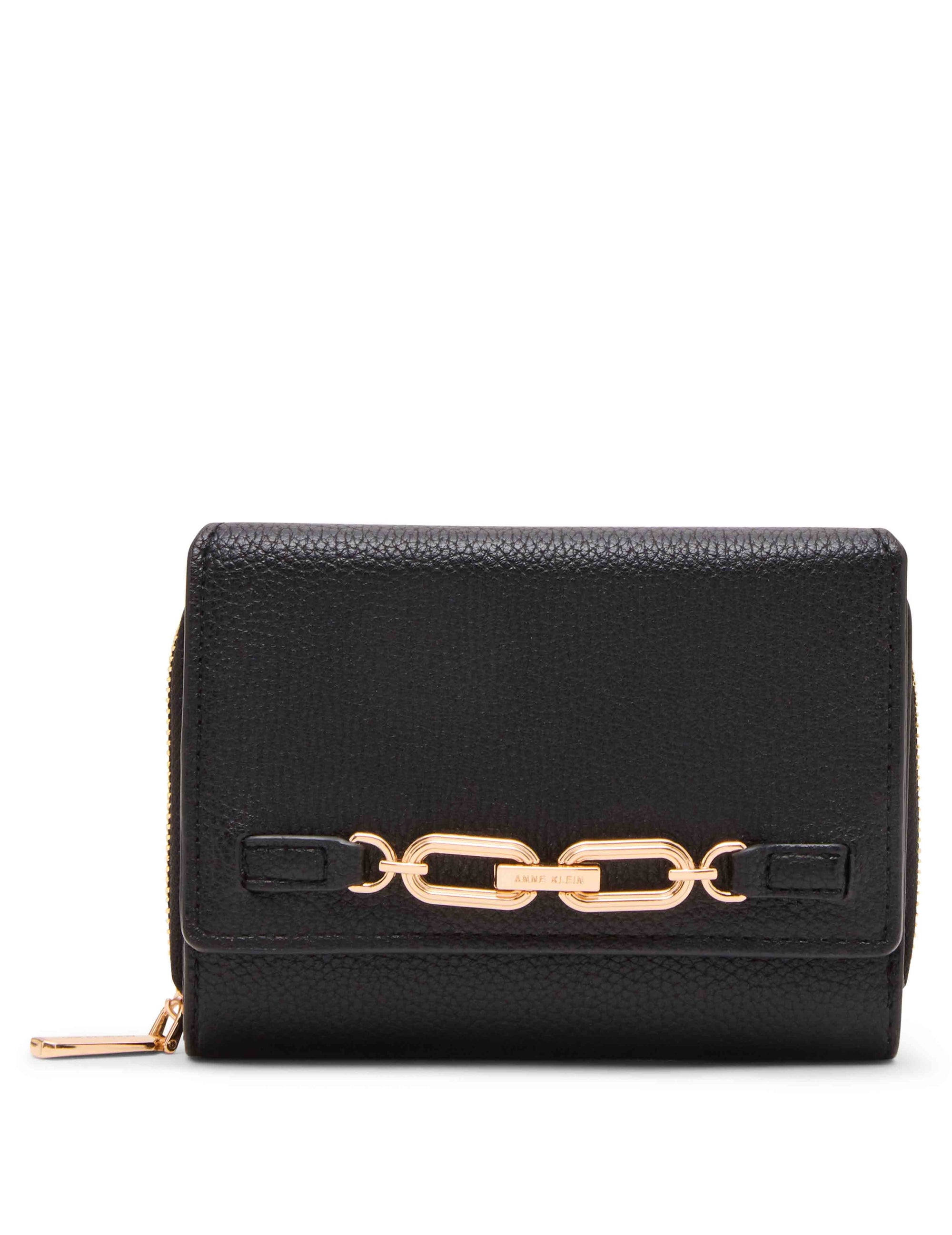 Anne Klein Black Small Chain Link Wallet