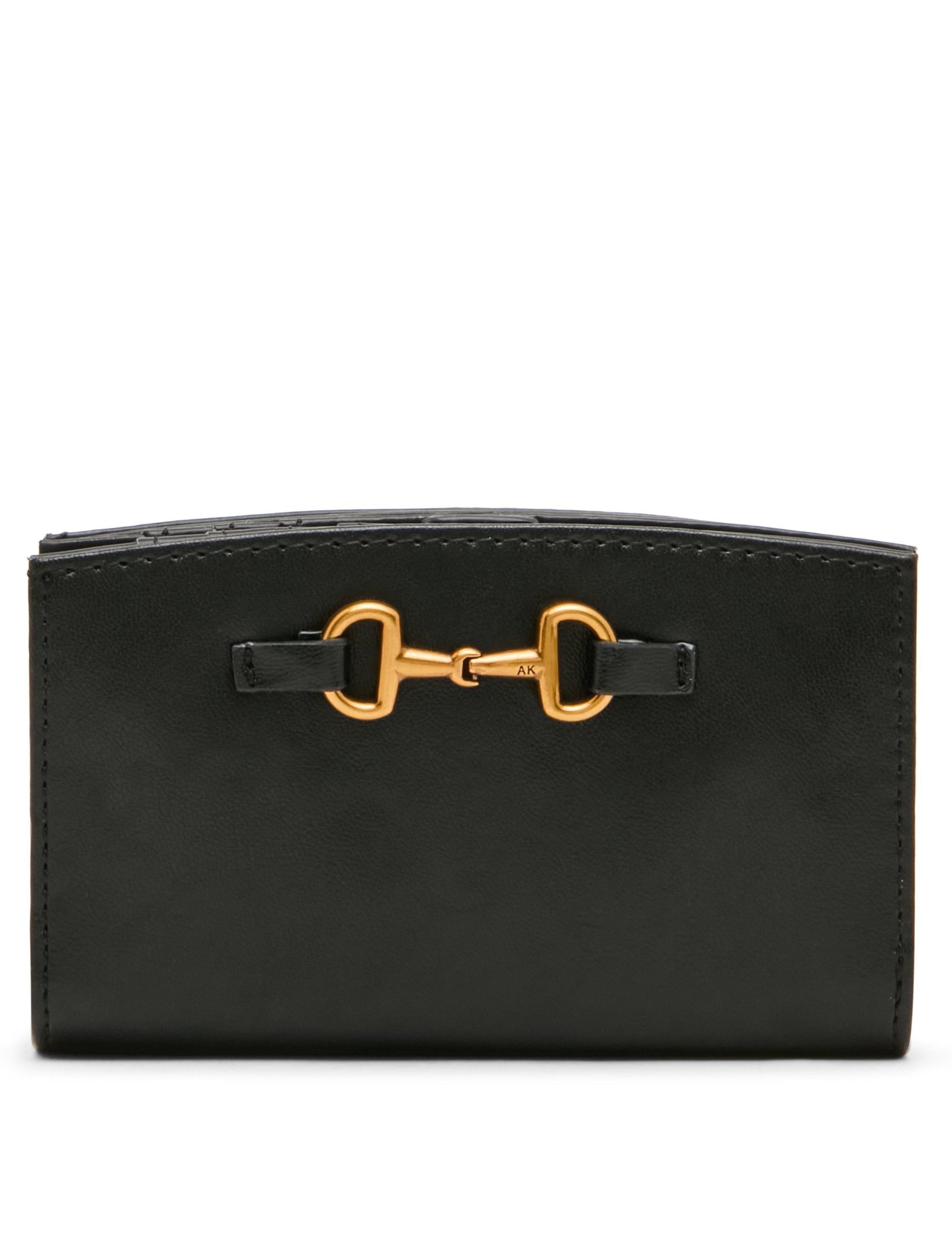 Anne Klein Black Horsebit Zip Wallet