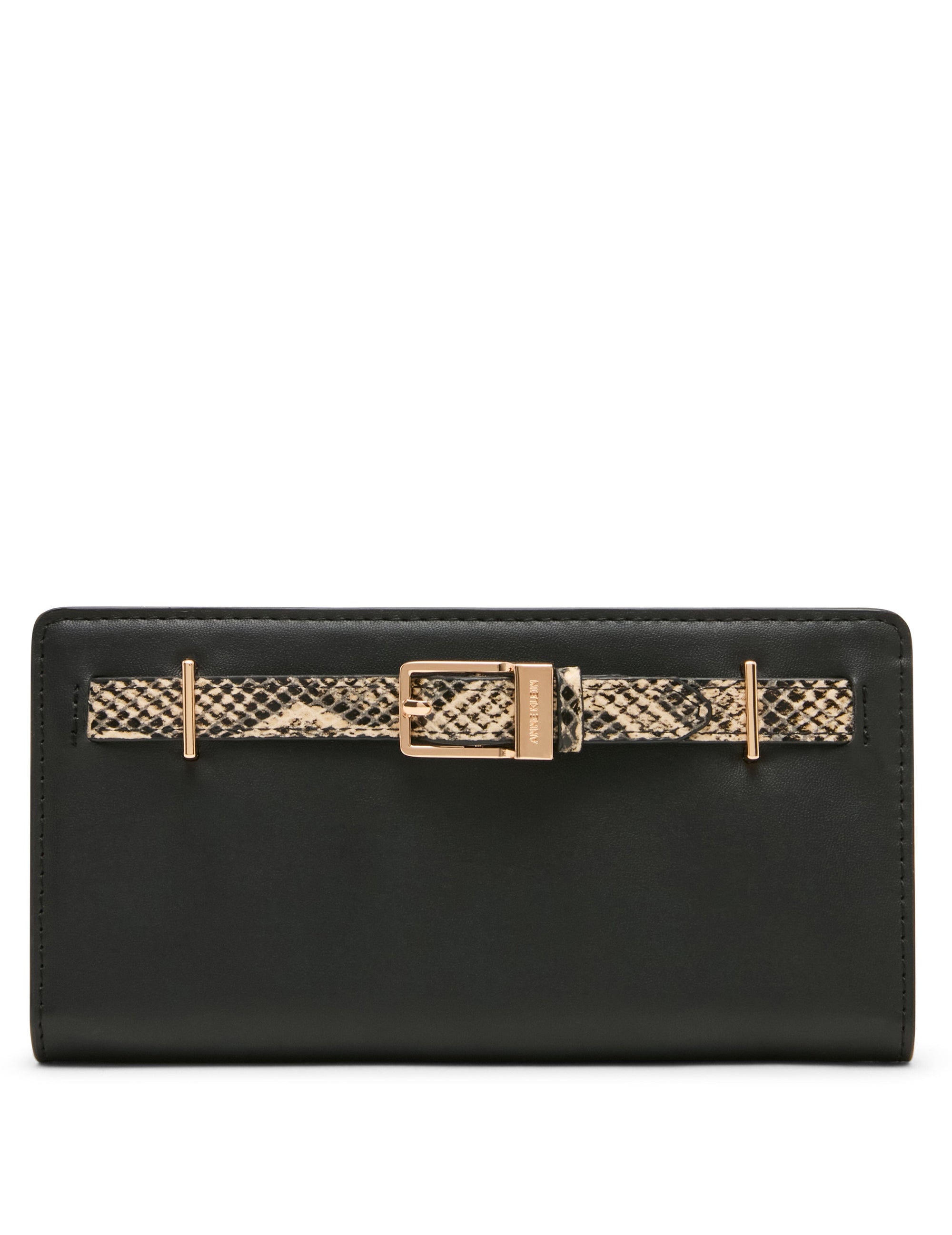 Anne Klein Black/Oatmilk Multi Belted Bifold Continental Wallet
