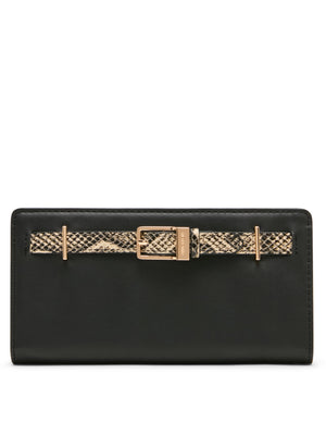 Anne Klein Black/Oatmilk Multi Belted Bifold Continental Wallet