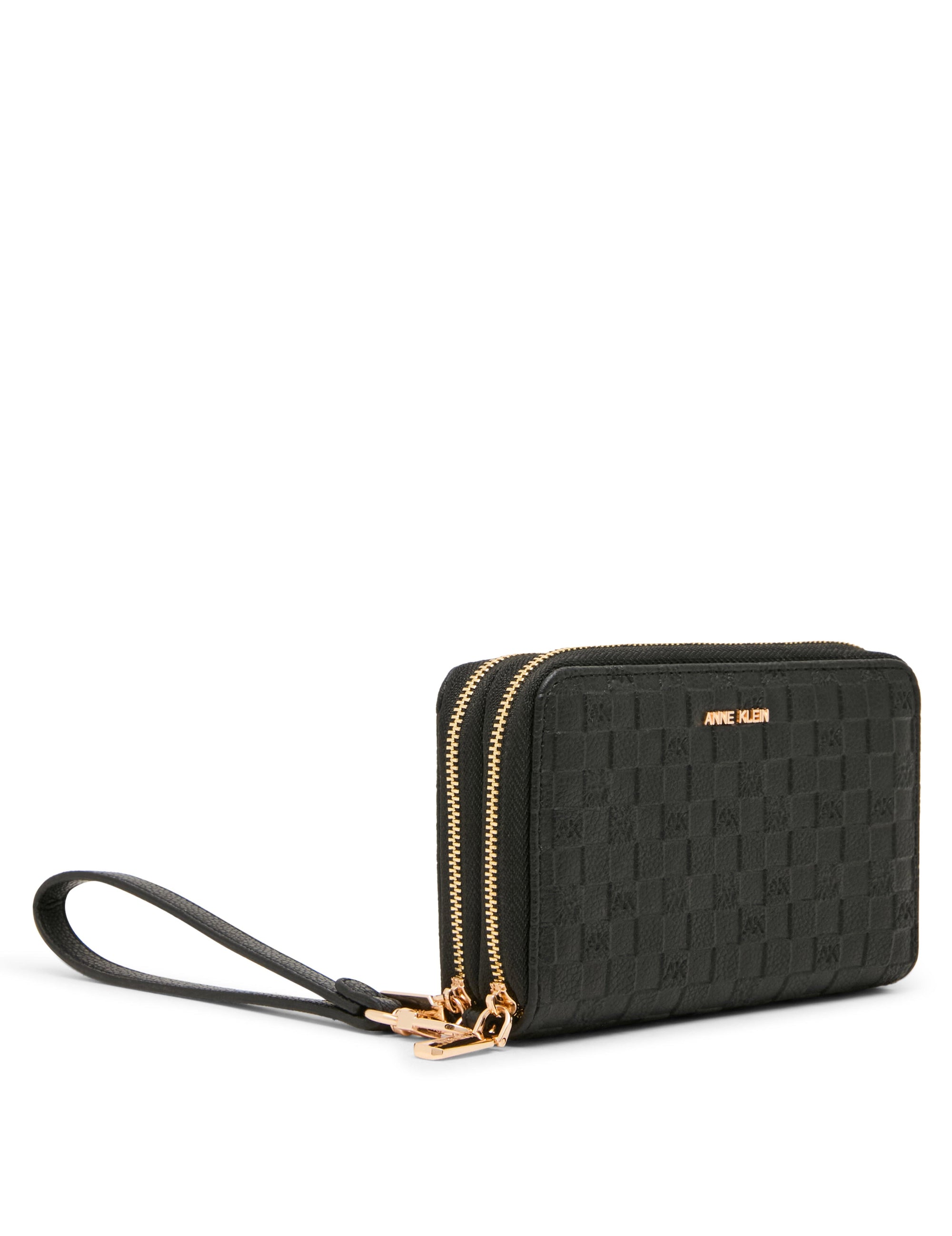 Anne Klein Embossed Double Zip Around Wallet