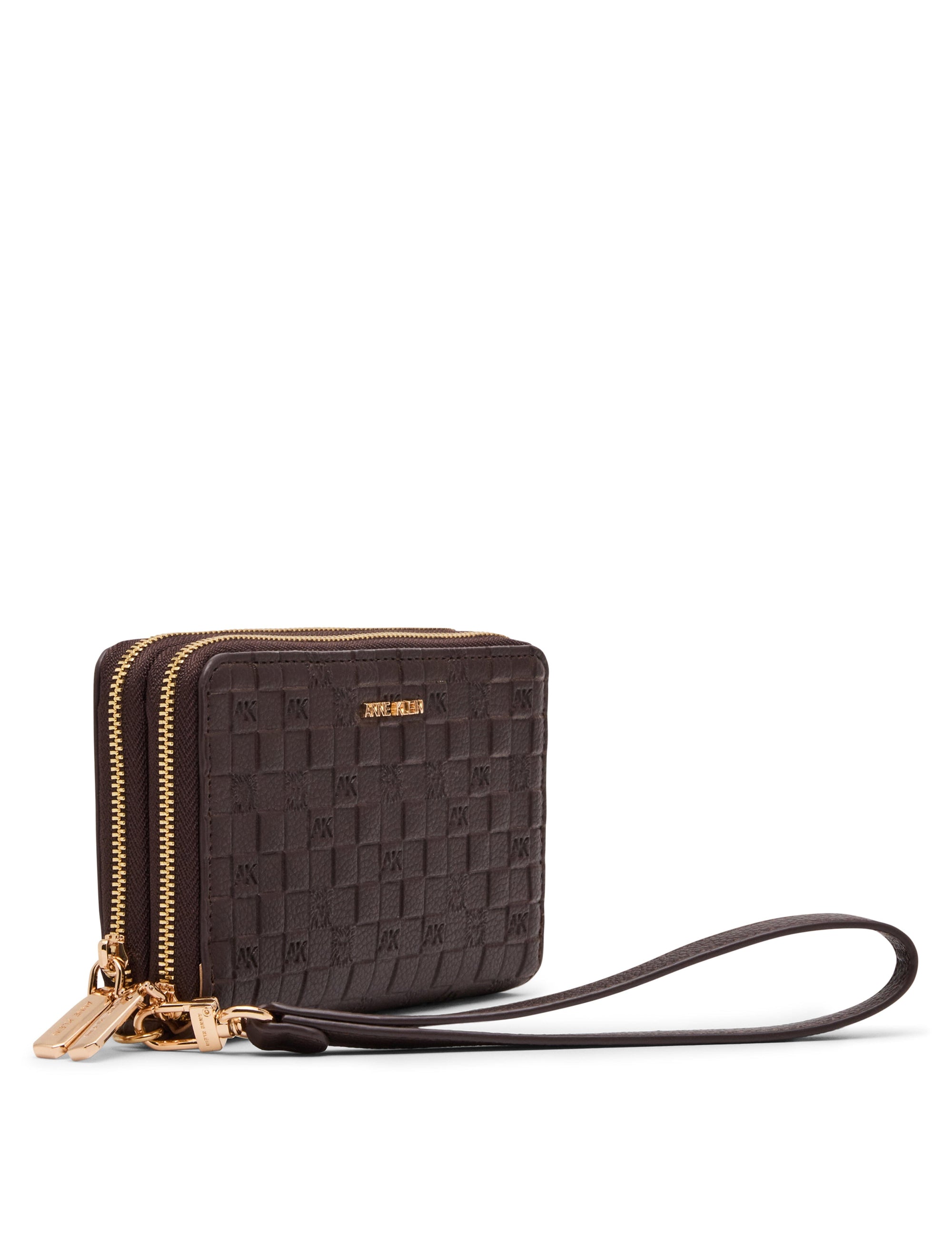 Anne Klein Embossed Double Zip Around Wallet