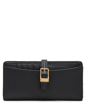 Anne Klein Black/Black Buckle Closure Wallet with Insert
