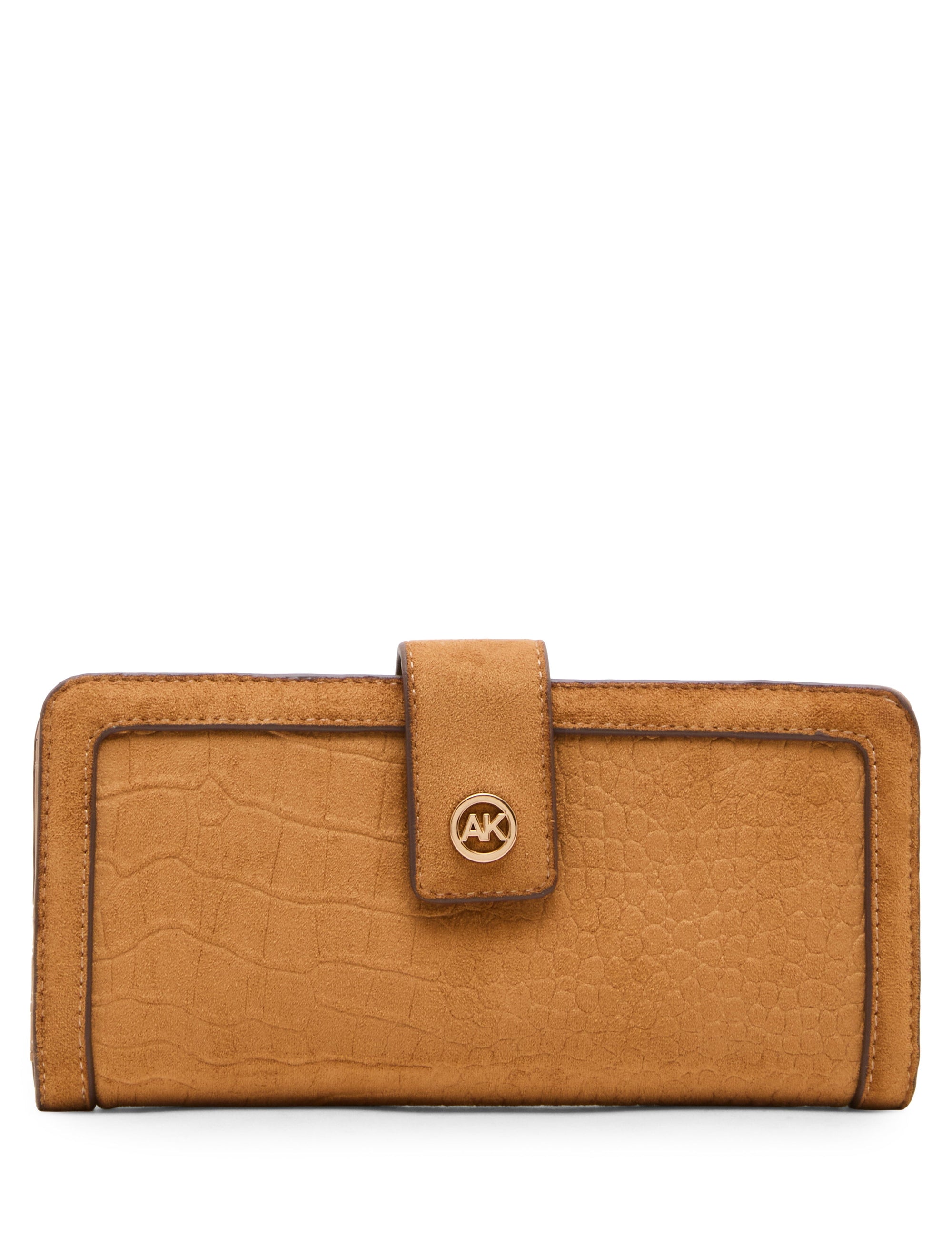 Faux Croc Suede Continental Wallet WALLET Madden - Handbags
