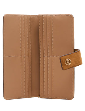 Faux Croc Suede Continental Wallet