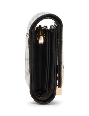 Anne Klein Faux Croc Embossed Medium Flap Wallet