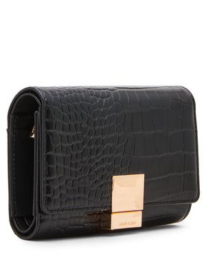 Anne Klein Faux Croc Embossed Medium Flap Wallet