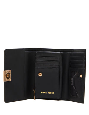 Anne Klein Faux Croc Embossed Medium Flap Wallet