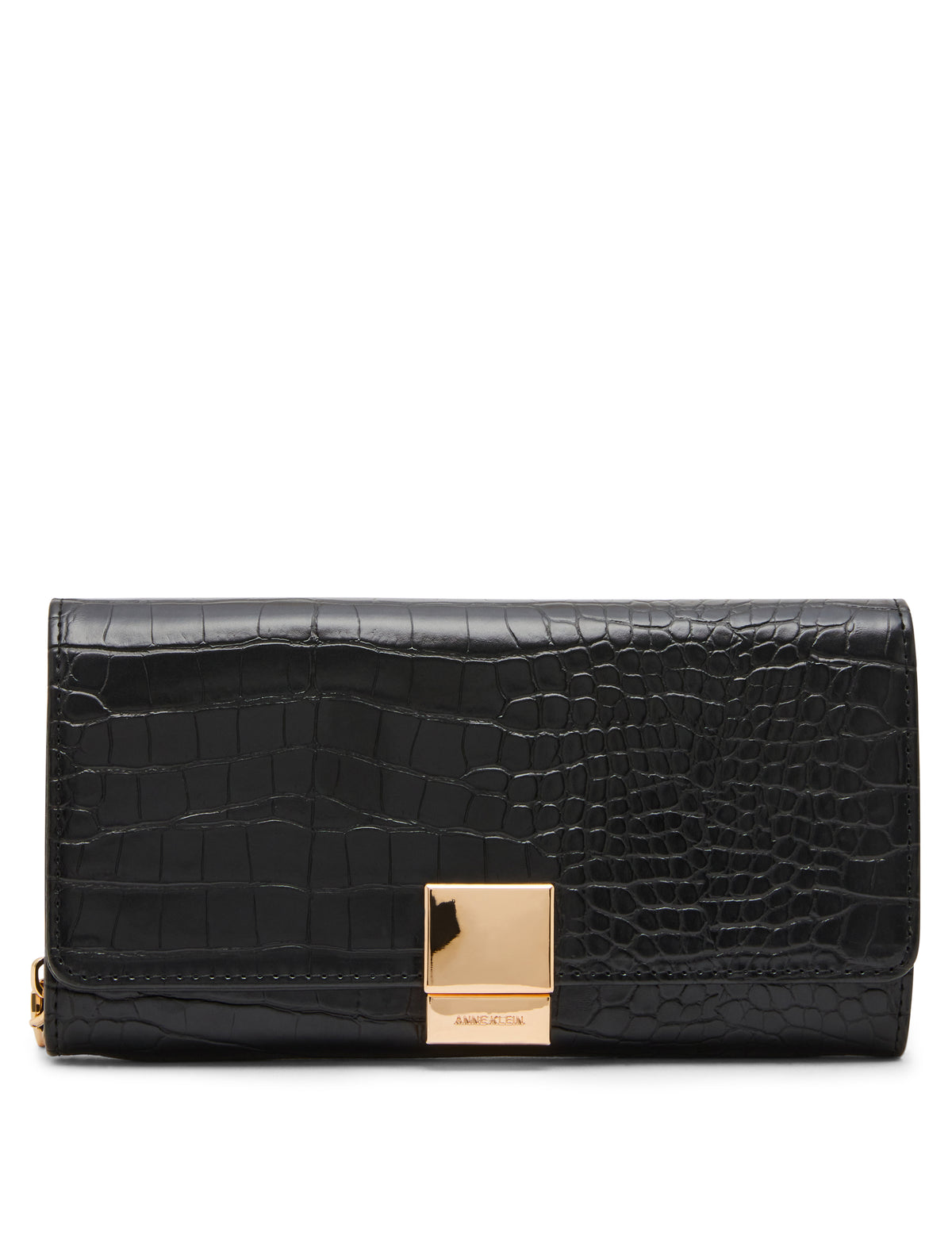 Faux Croc Embossed Wallet on Chain