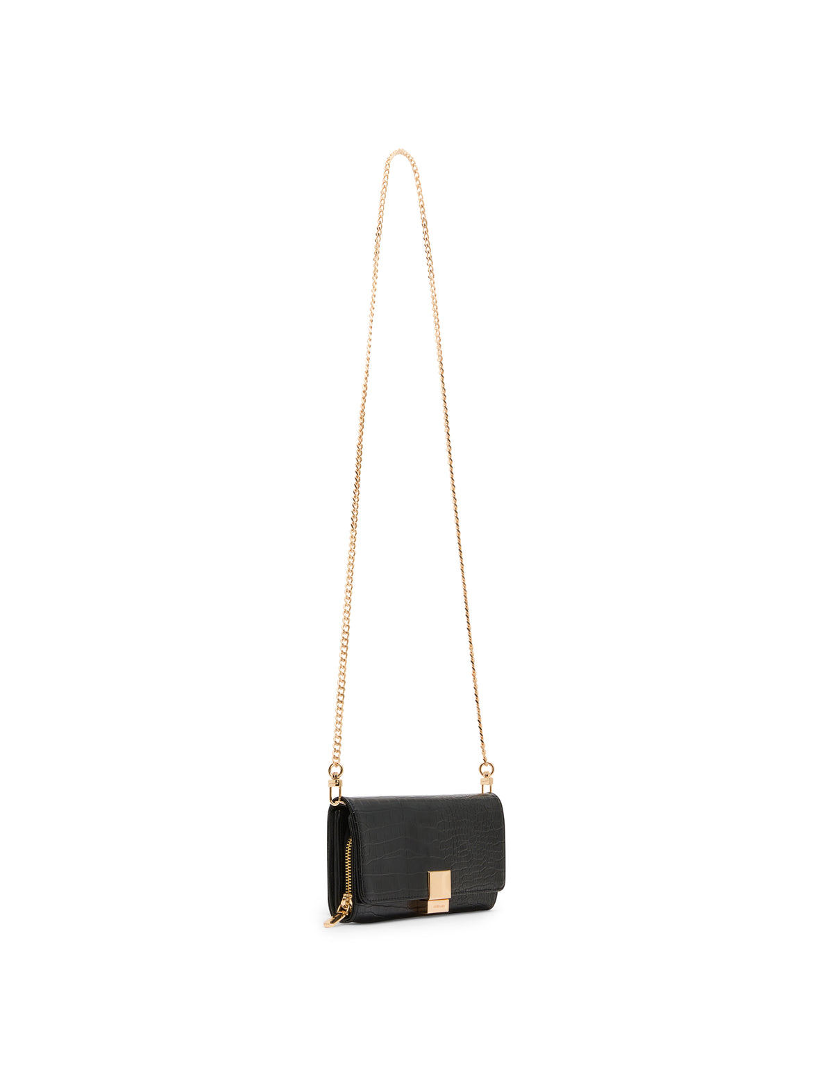 Faux Croc Embossed Wallet on Chain