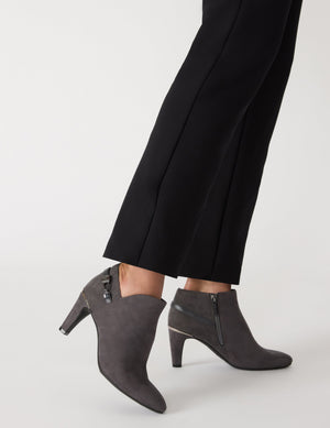 Anne Klein Charcoal Micro Aquitaine Ankle Bootie