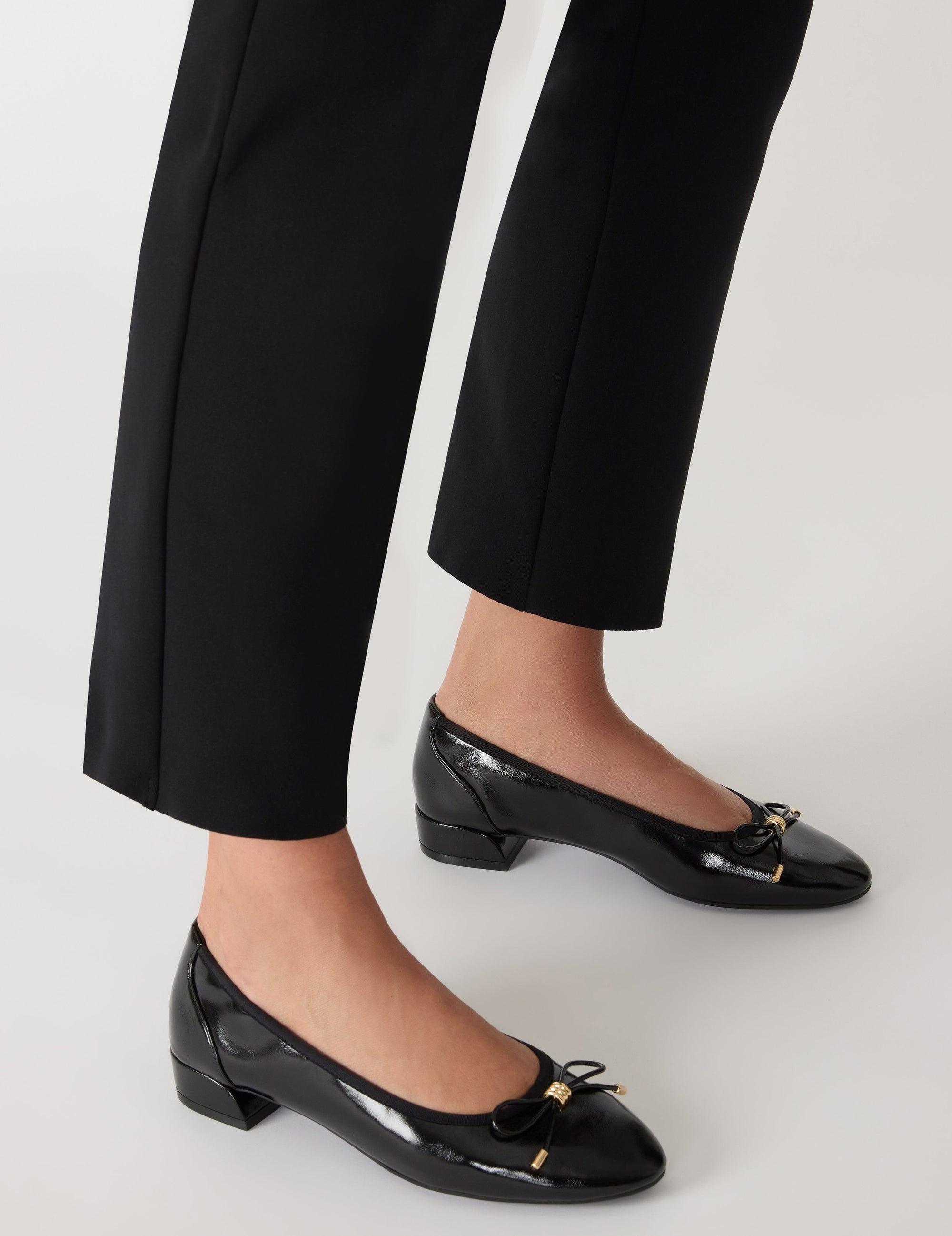 Divine Dress Pump with Classic Block Heel in Black Patent