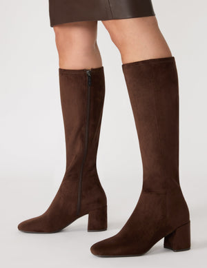 Anne Klein Chocolate Brown Micro Lory Tall Boot