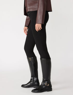 Anne Klein Black Smooth Solana Tall Shaft Boot