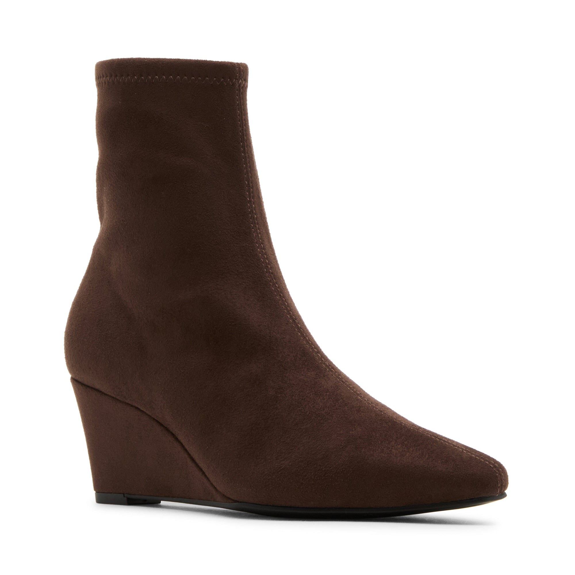 Anne Klein Brown Microsuede Cabrera Wedge Bootie