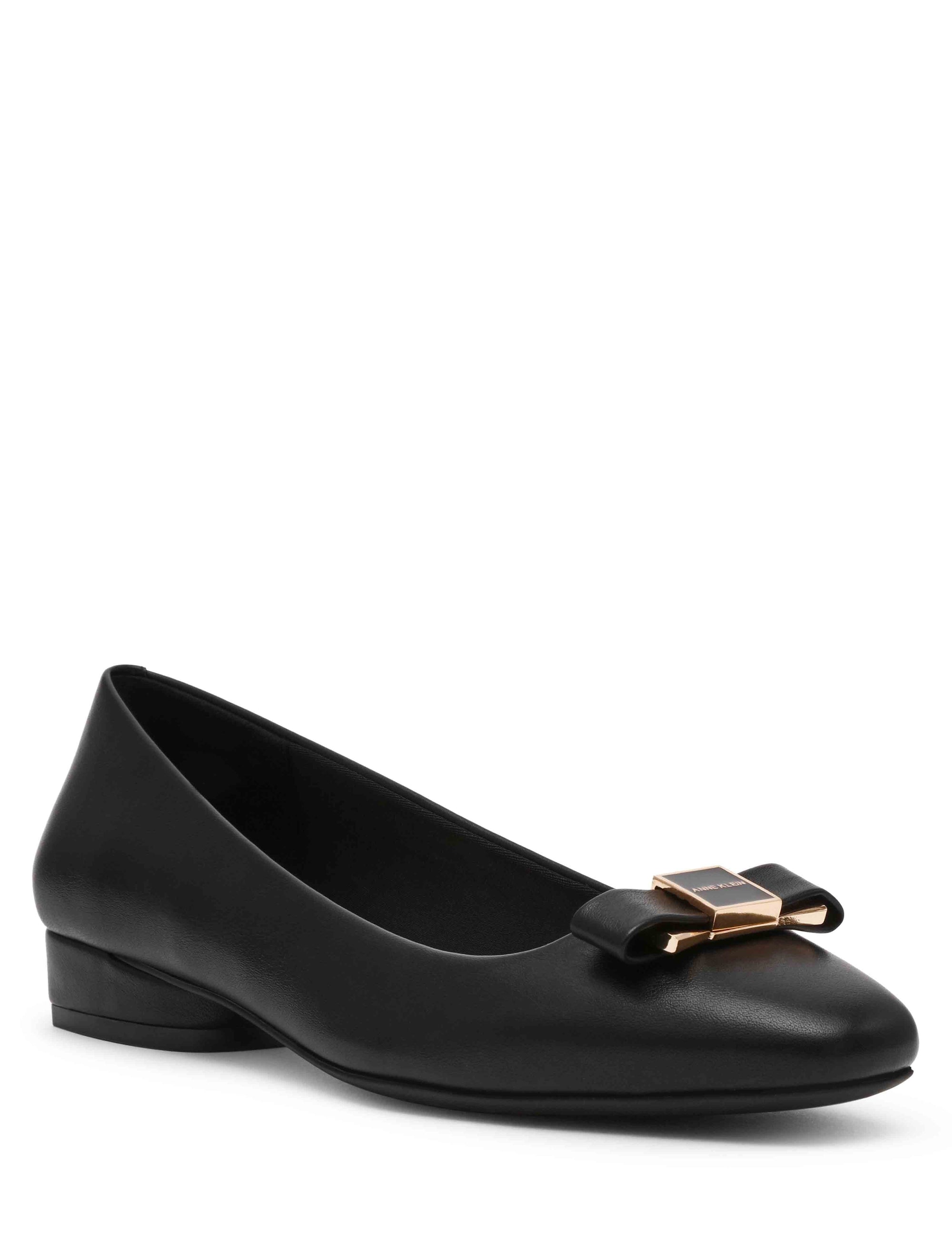Anne Klein Black Smooth Cadey Dress Flat