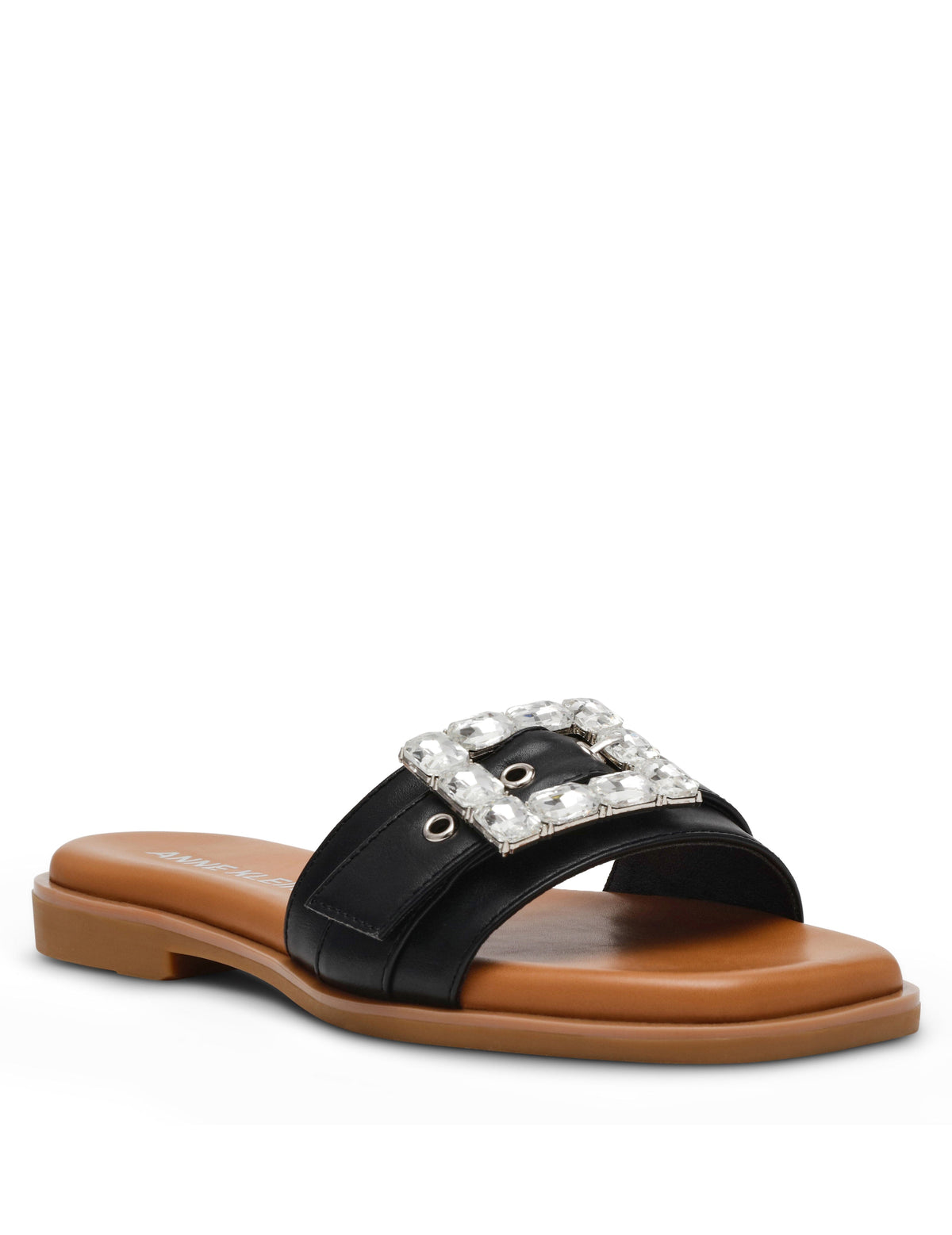 Anne Klein Black Smooth Capara Sandal