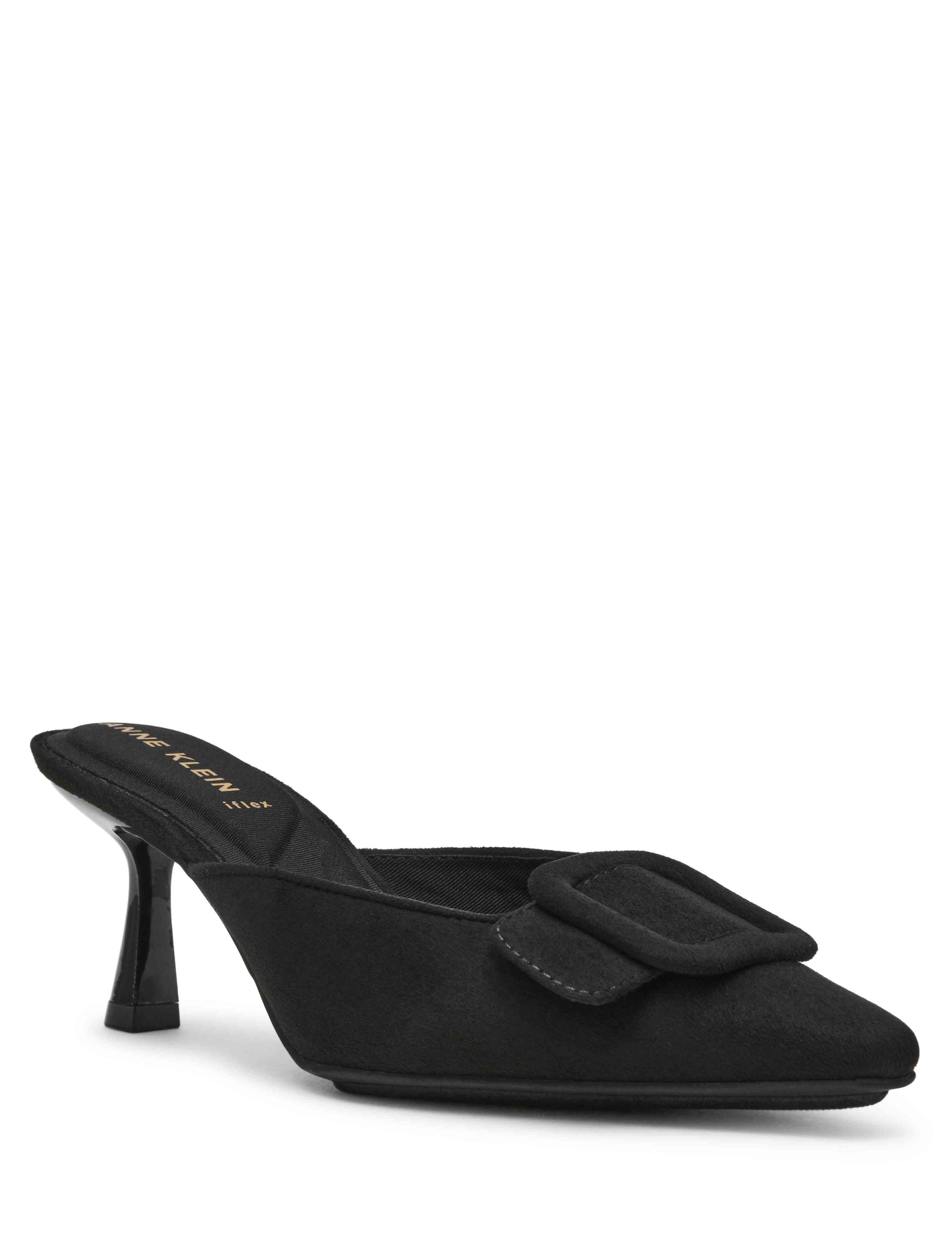Anne Klein Blk Micro Suede Cassia Mule