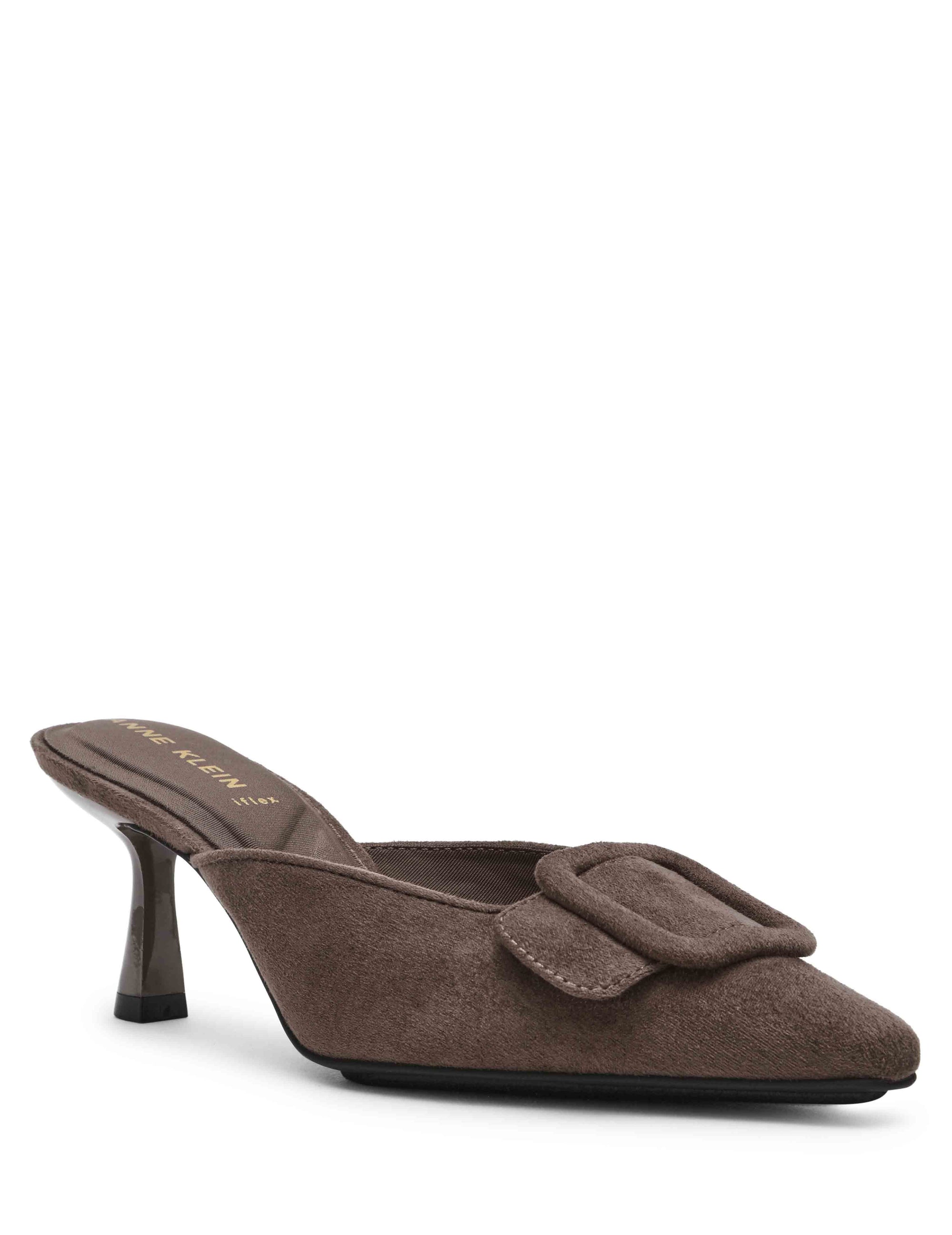 Anne Klein Taupe Microsued Cassia Mule
