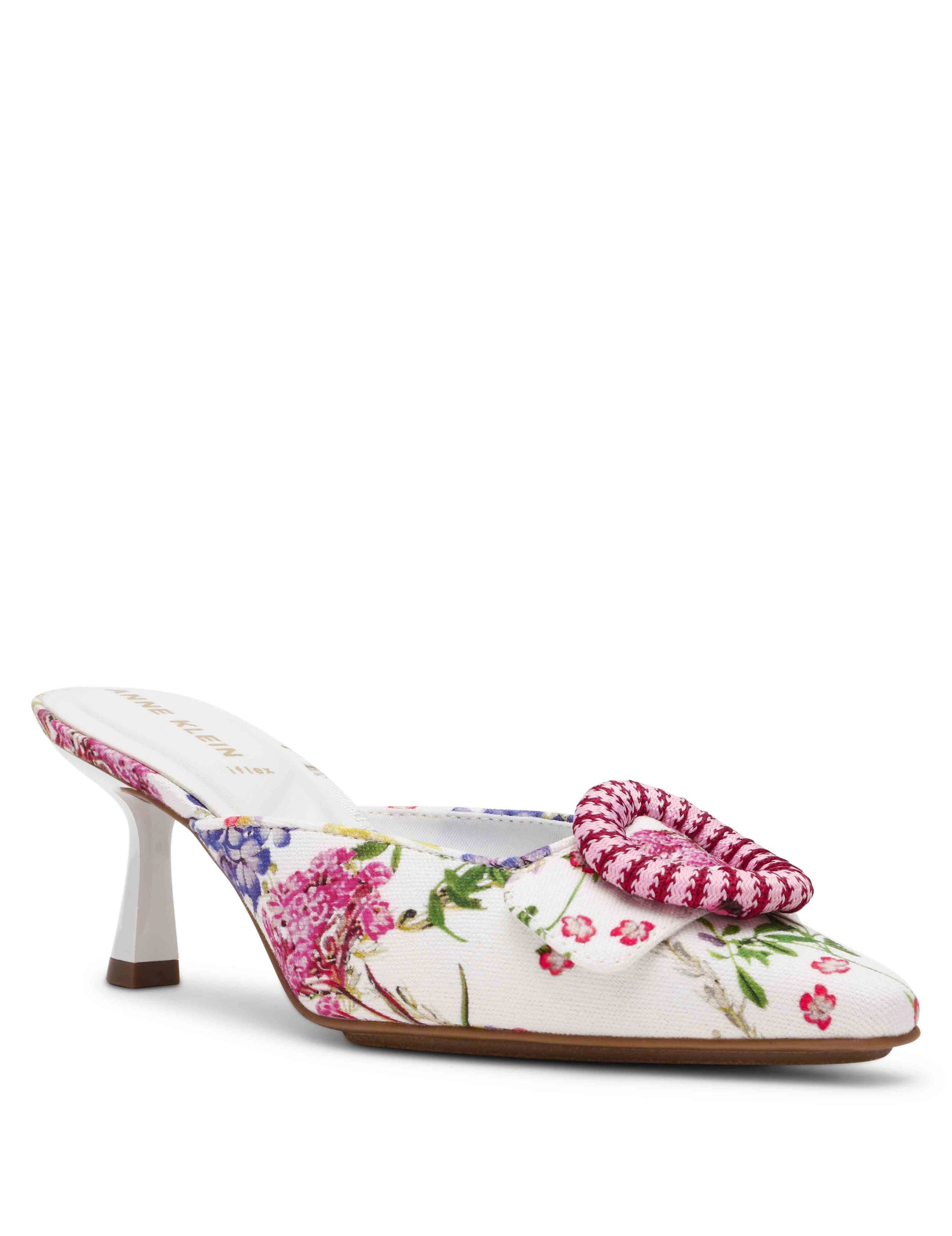 Anne Klein White Floral Cassia Mule