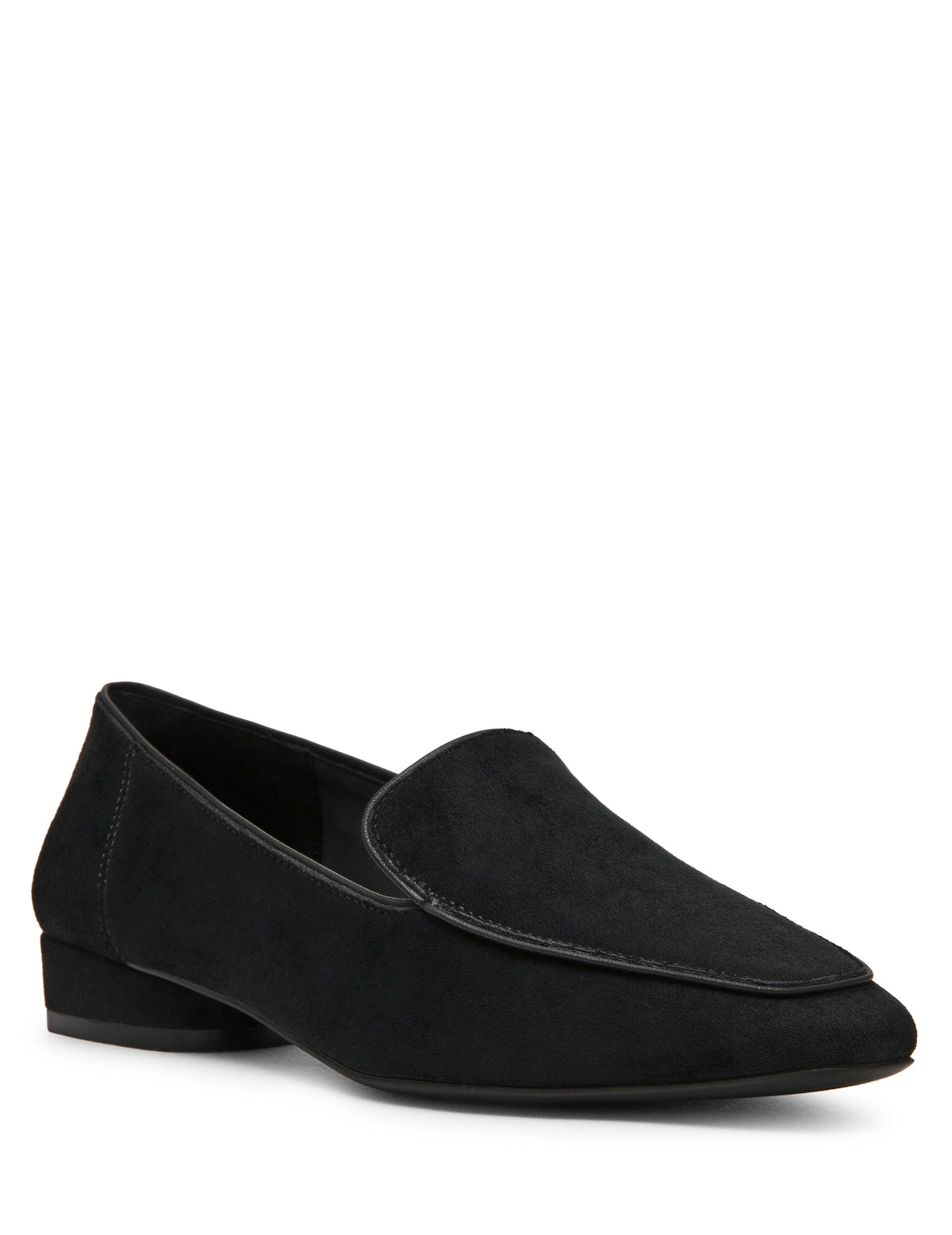 Anne Klein Black Micro Suede Cavour Slip-On Loafer