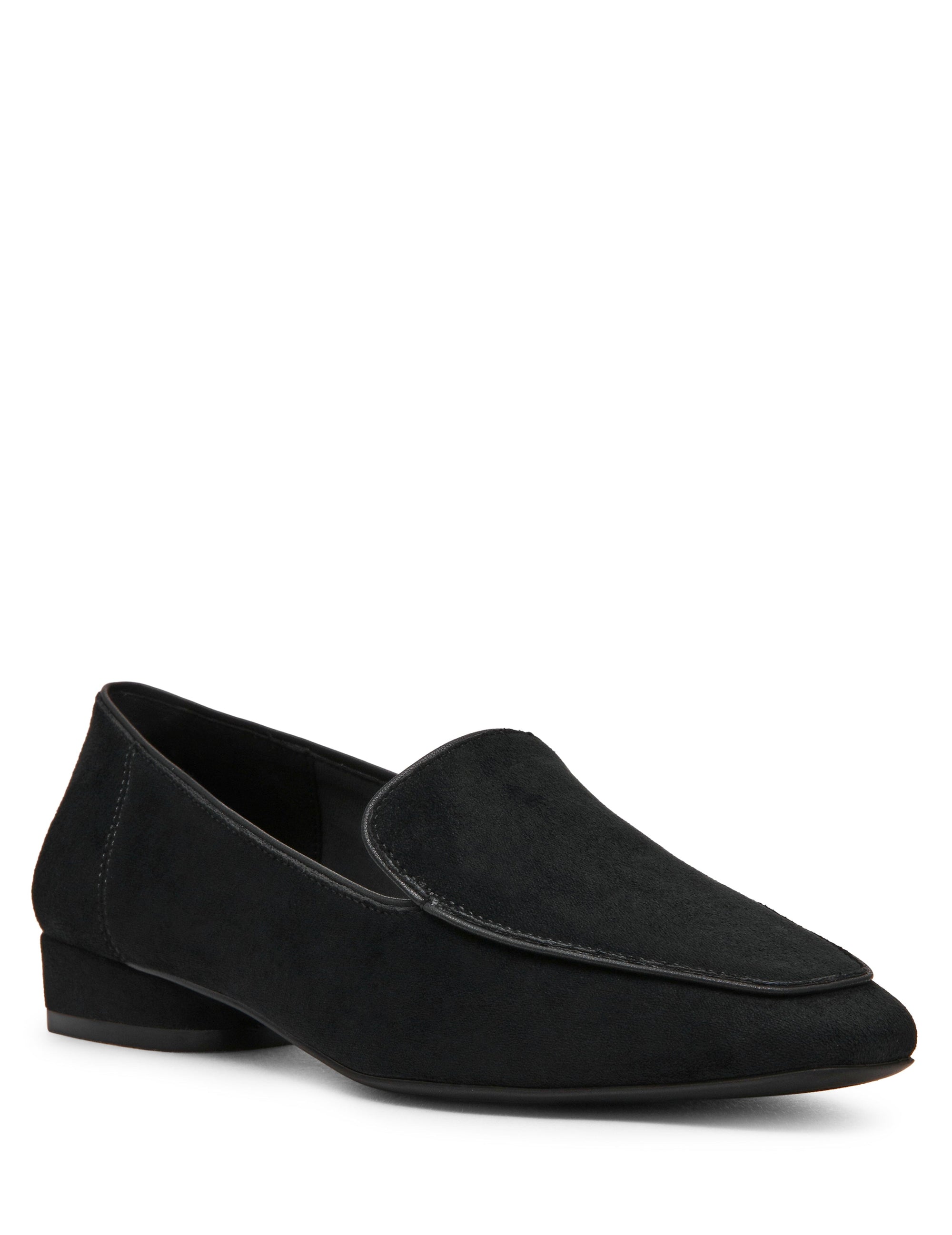 Anne Klein Black Micro Suede Cavour Slip-On Loafer
