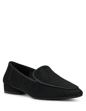 Anne Klein Black Micro Suede Cavour Slip-On Loafer
