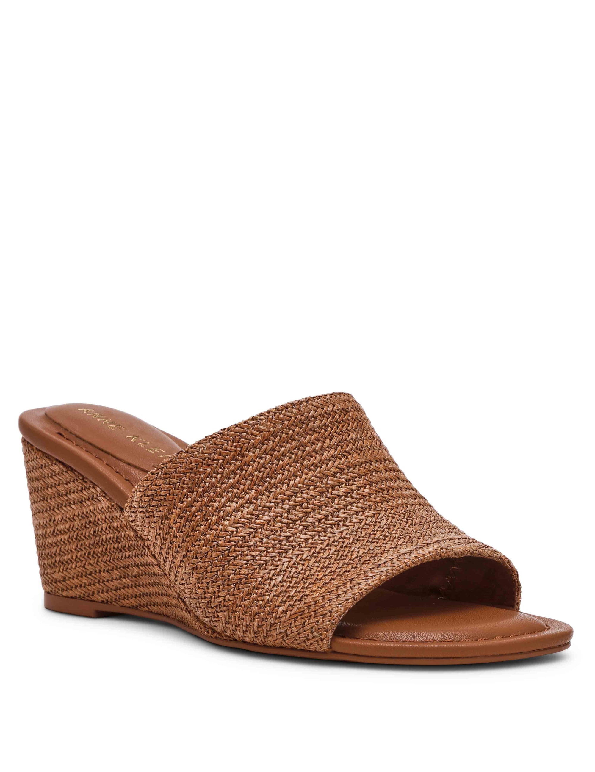 Anne Klein Brown Raffia Charisma Wedge