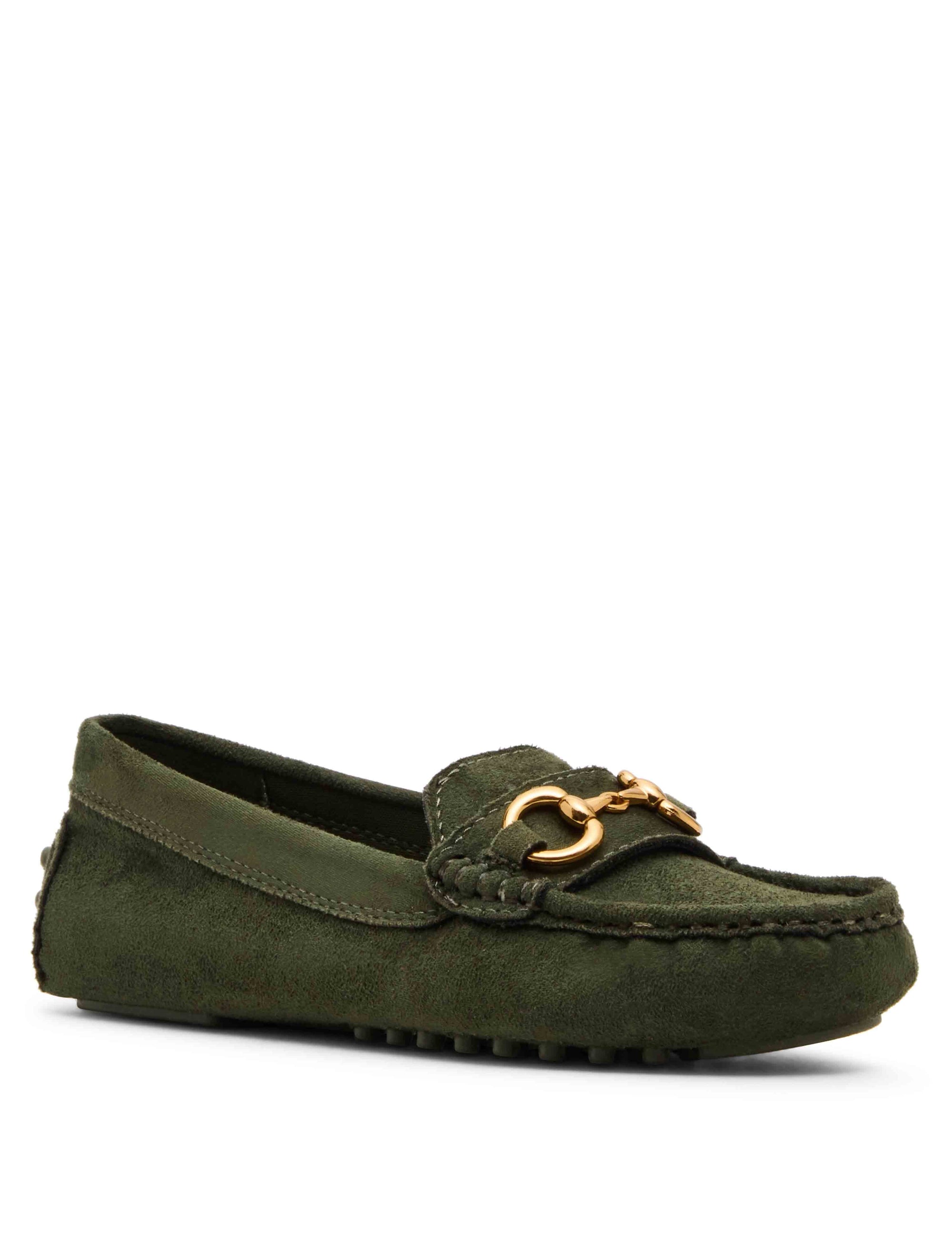 Anne Klein Olive Suede Chrystie Moccasin