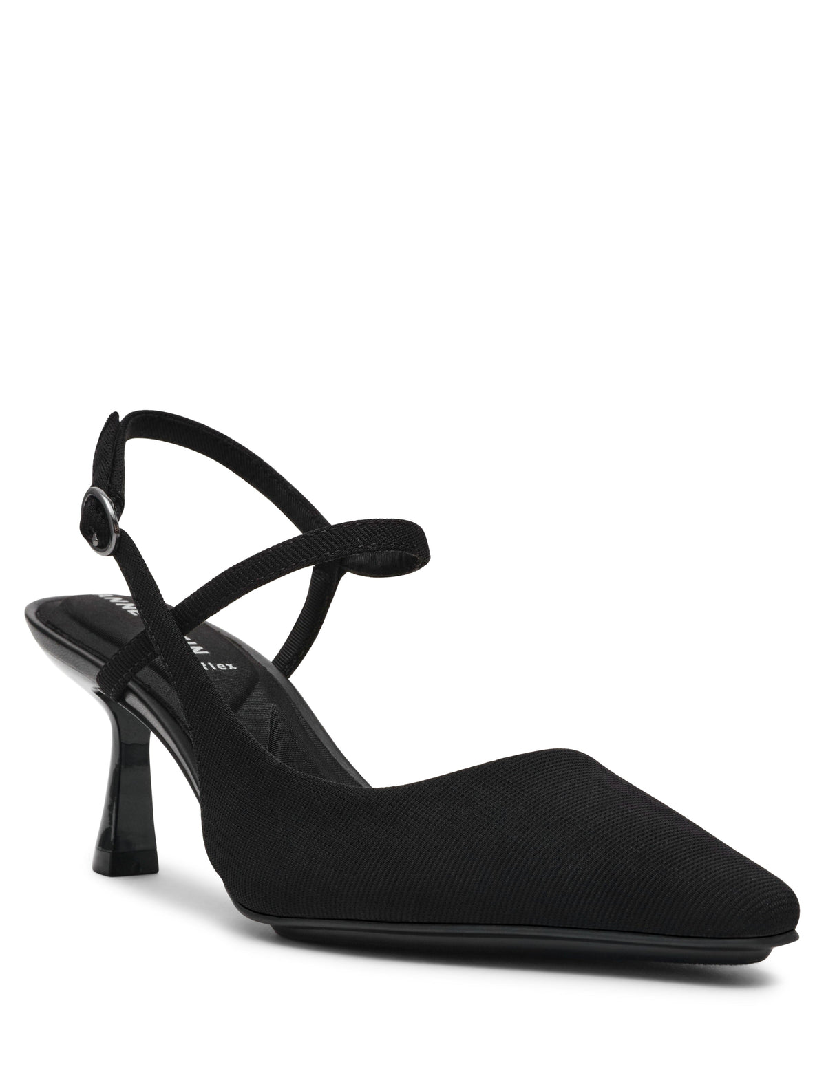 Anne Klein Black Stretch Cosmo Pump