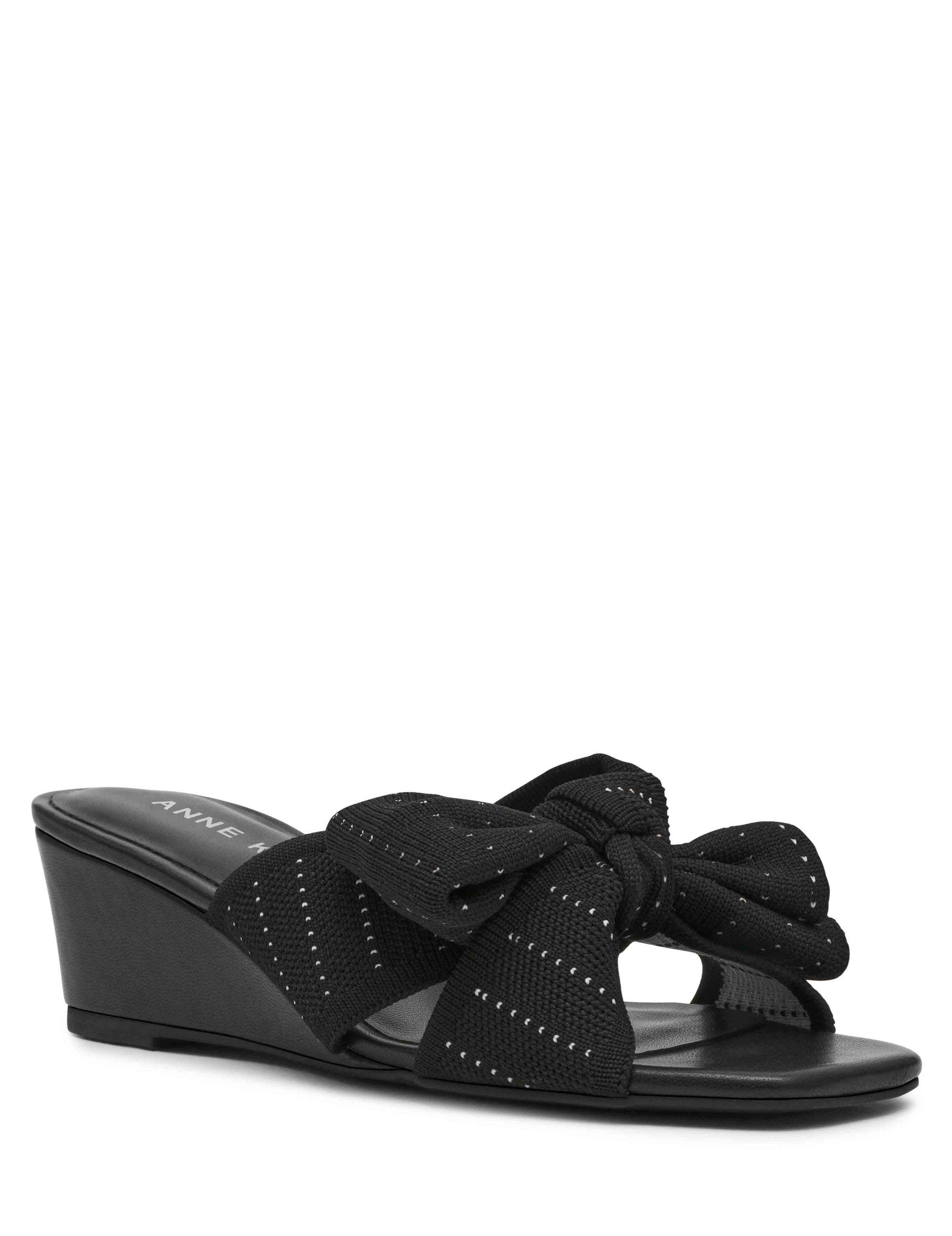 Anne Klein Black Knit Dara Wedge