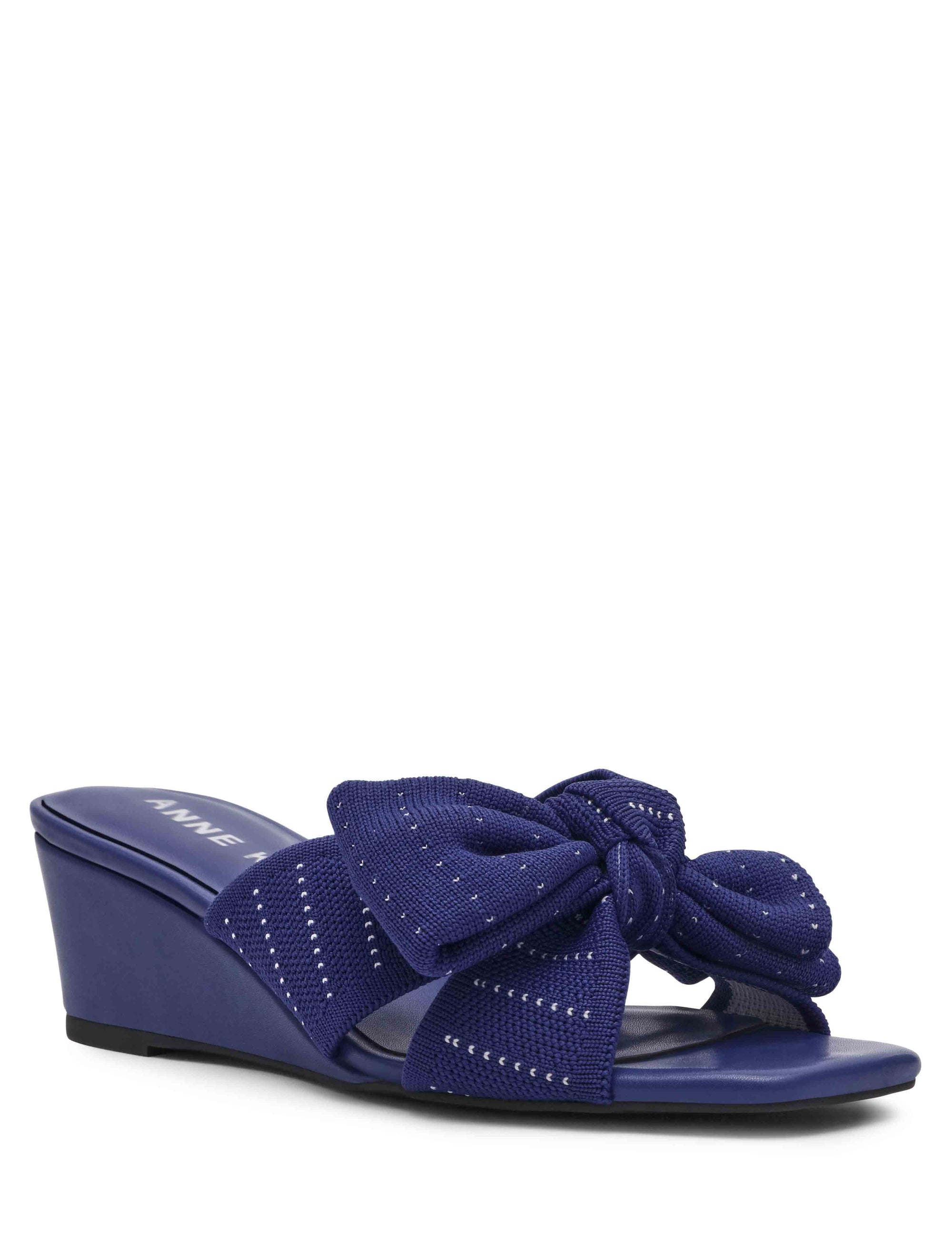 Anne Klein Navy Knit Dara Wedge