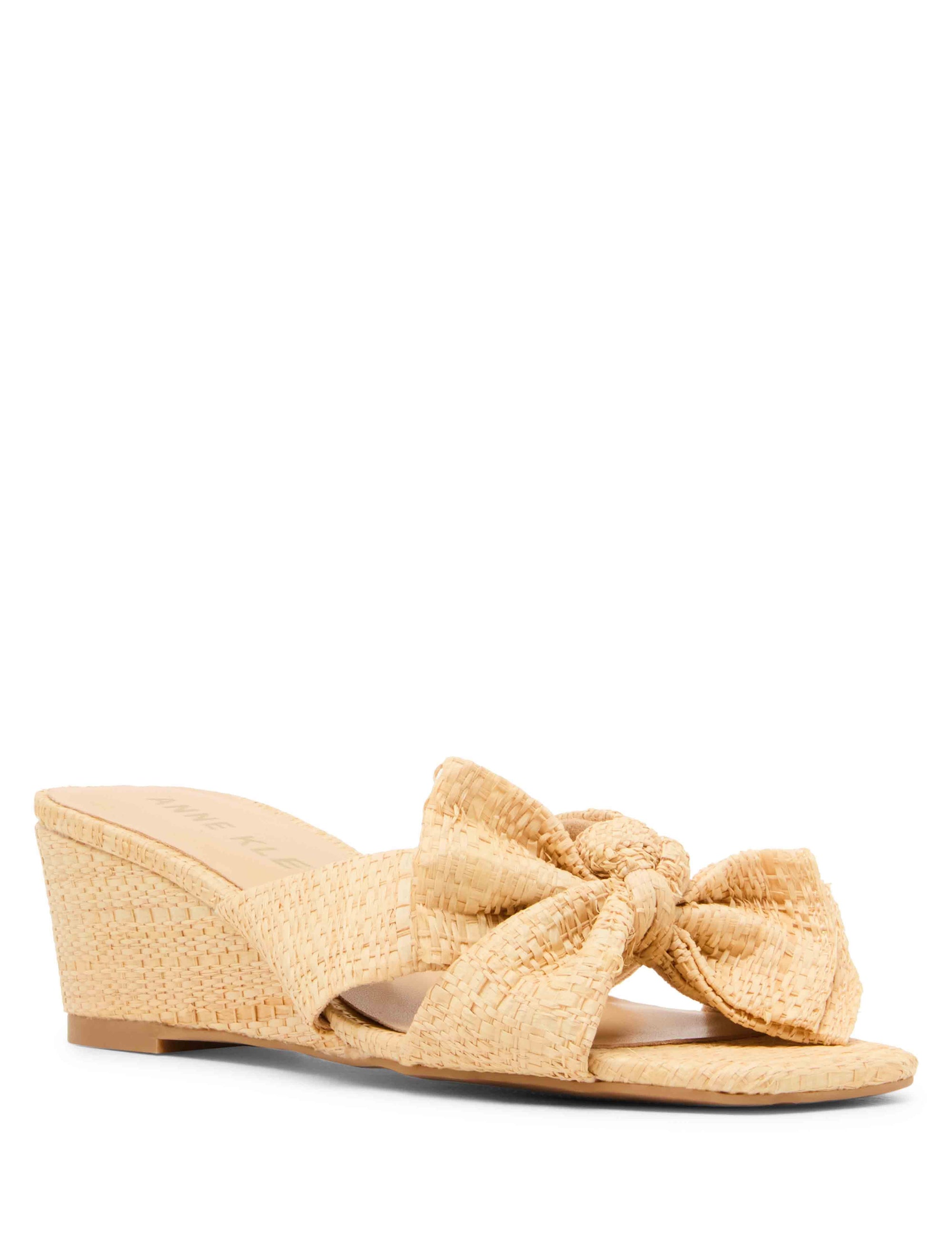 Anne Klein Natural Raffia Dara Wedge
