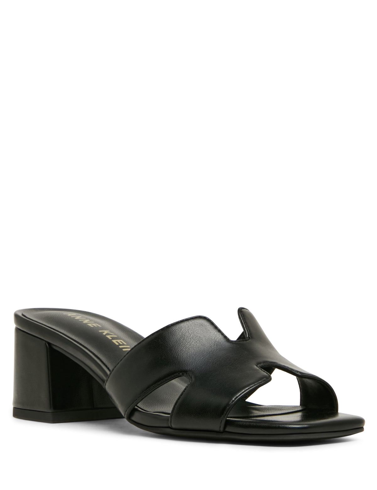 Anne Klein Black Smooth Delphine Strappy Sandal